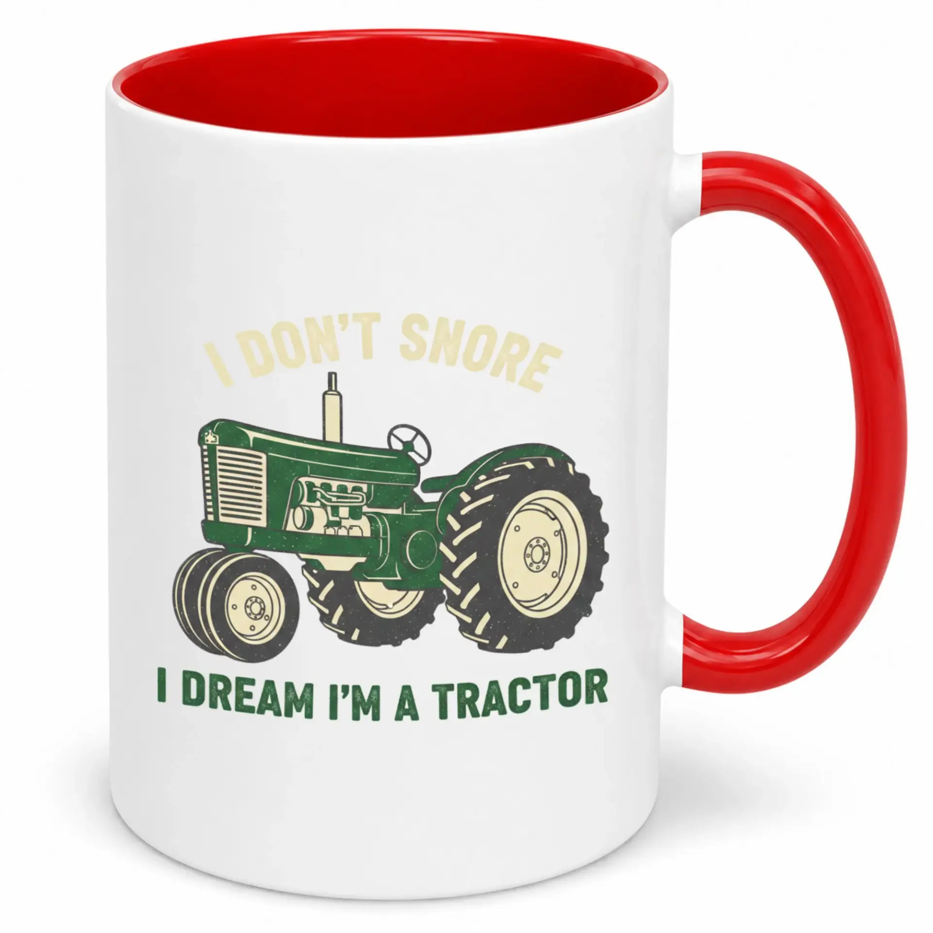 Funny Tractor Lover Coffee Mug Snoring Humor Ceramic Tea Cup for Farmers & Enthusiasts Unique Gift Morning Beverages