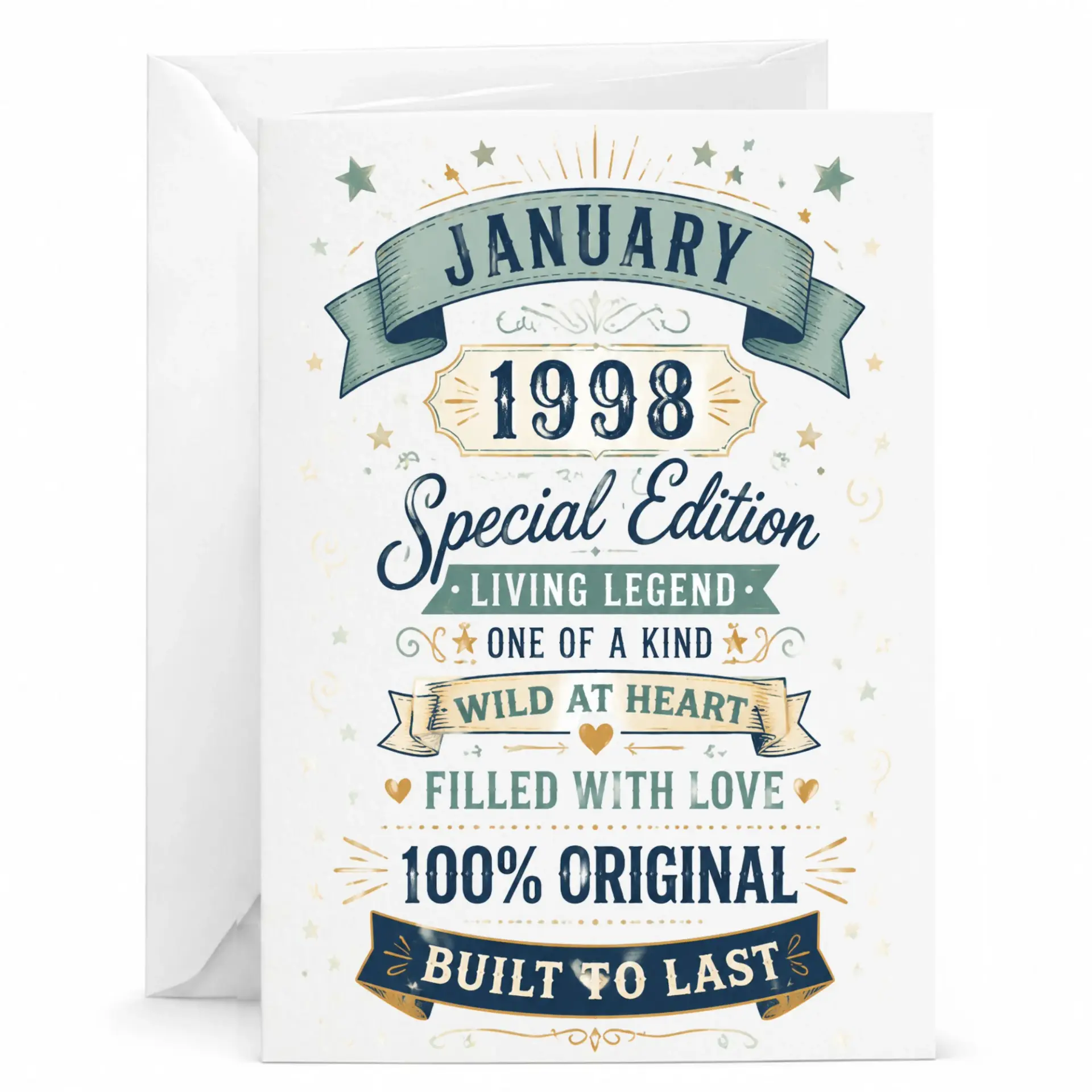 Birthday Card January 1998 Special Edition Living Legend Greeting Card for Milestone Celebration and Anniversary