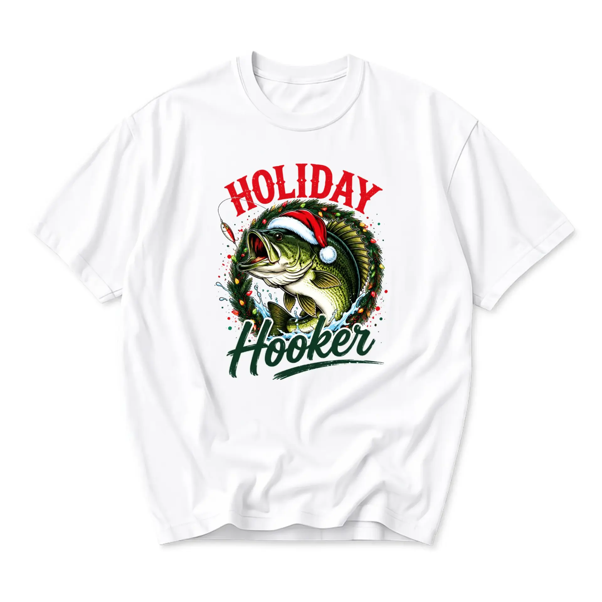 Funny Shirt Holiday Graphic Tee Fishing Lover Gift Unisex Crew Neck Casual Everyday Wear Soft Cotton Blend Top