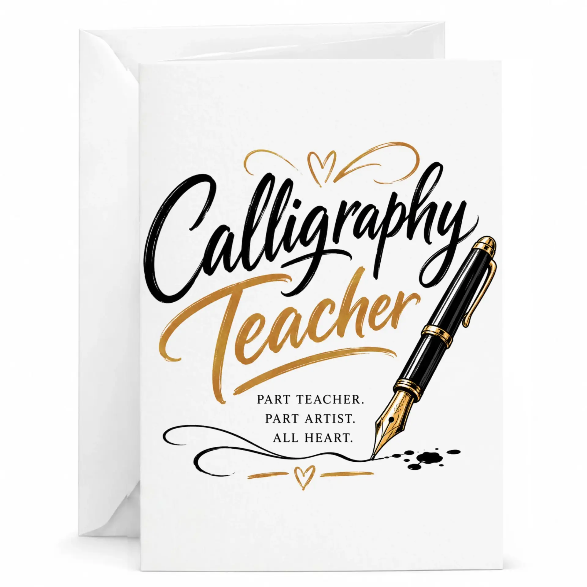 Card for Calligraphy Teacher Elegant Artistic Appreciation Note