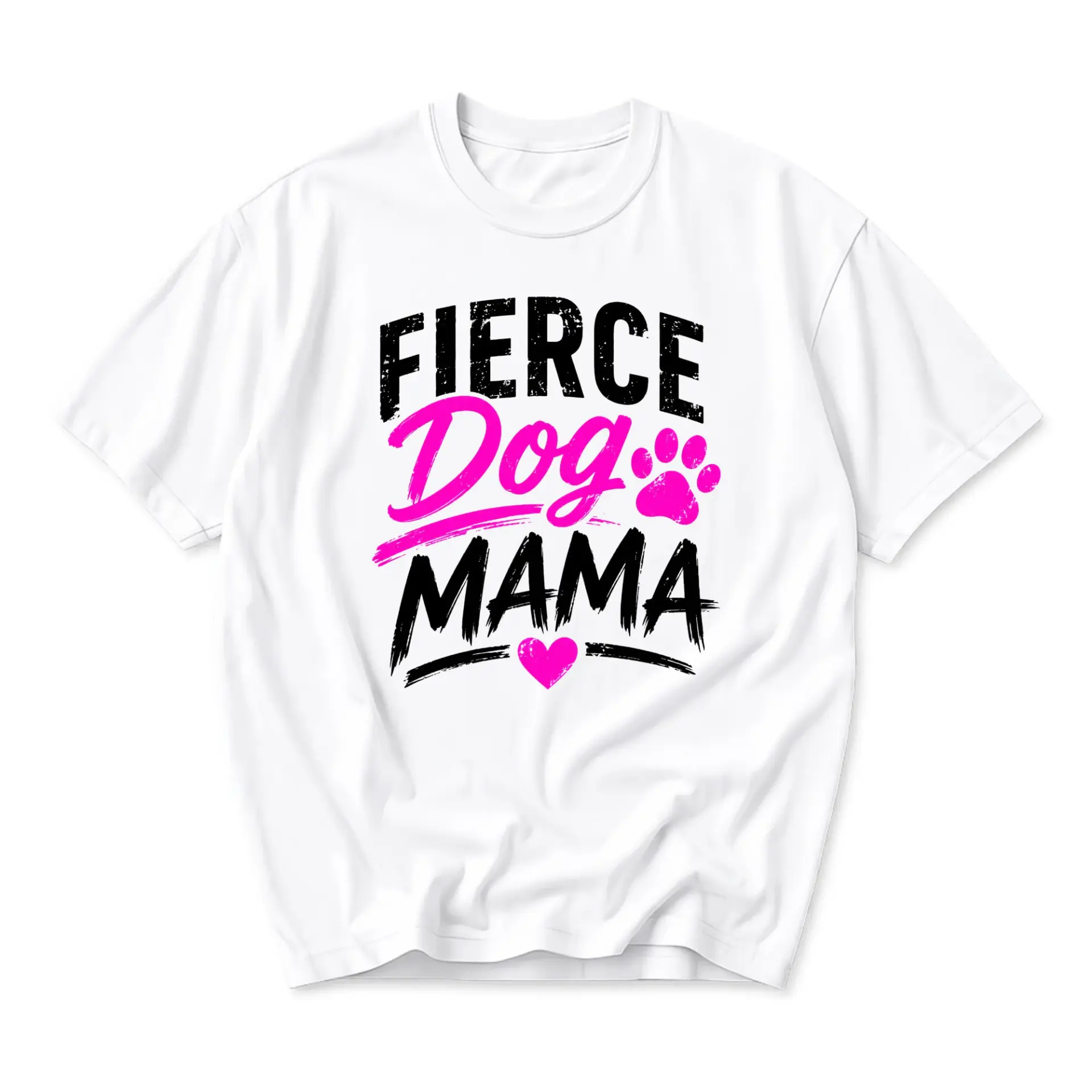 Graphic Tee Dog Mama Print Casual Crew Neck Unisex Short Sleeve Shirt for