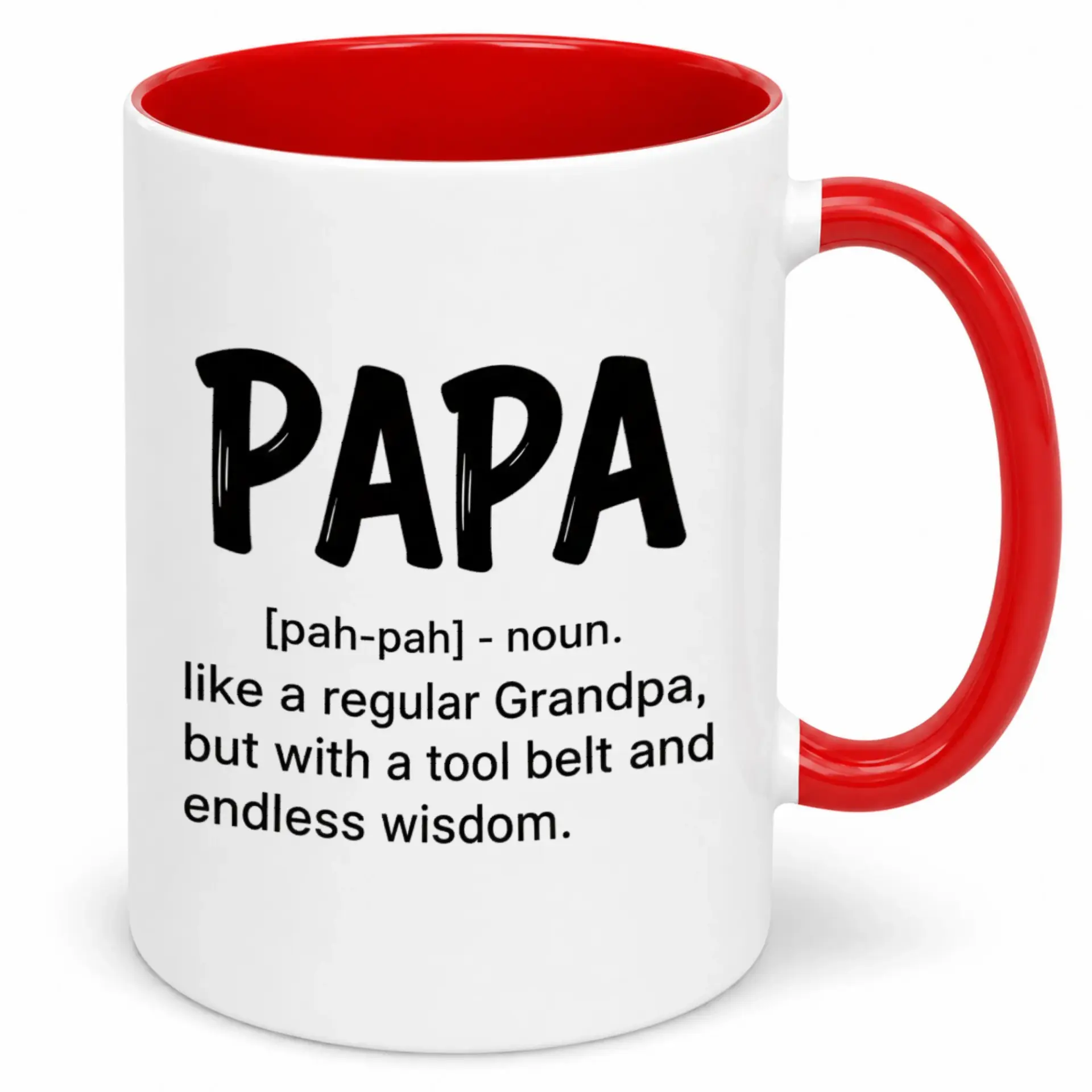 Funny Coffee Mug for Papa Definition Style Ceramic with Tool Belt and Endless Design Ideal Gift Grandpas