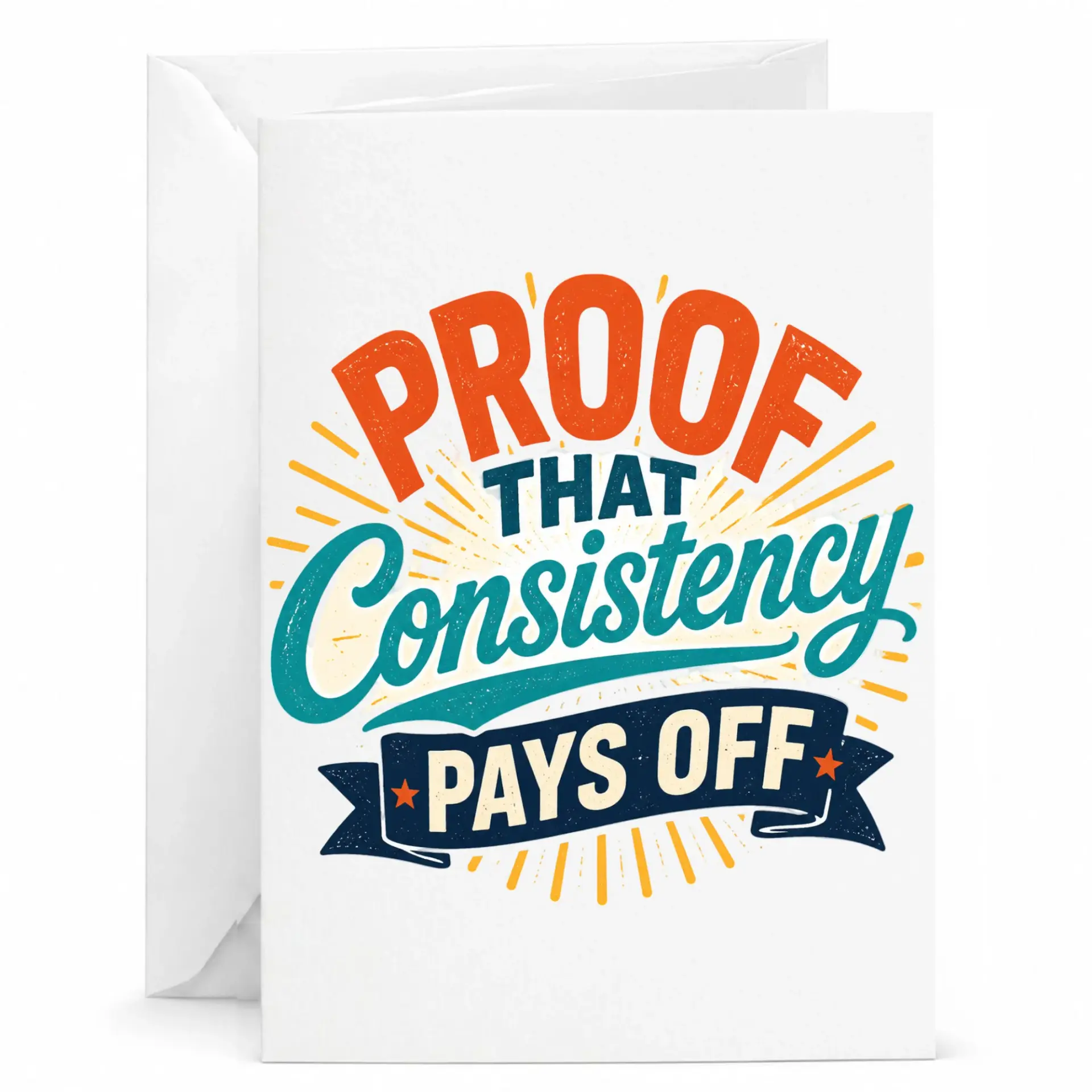 Encouragement Greeting Card Proof That Consistency Pays Off Inspirational Motivational Quote Stationery Note