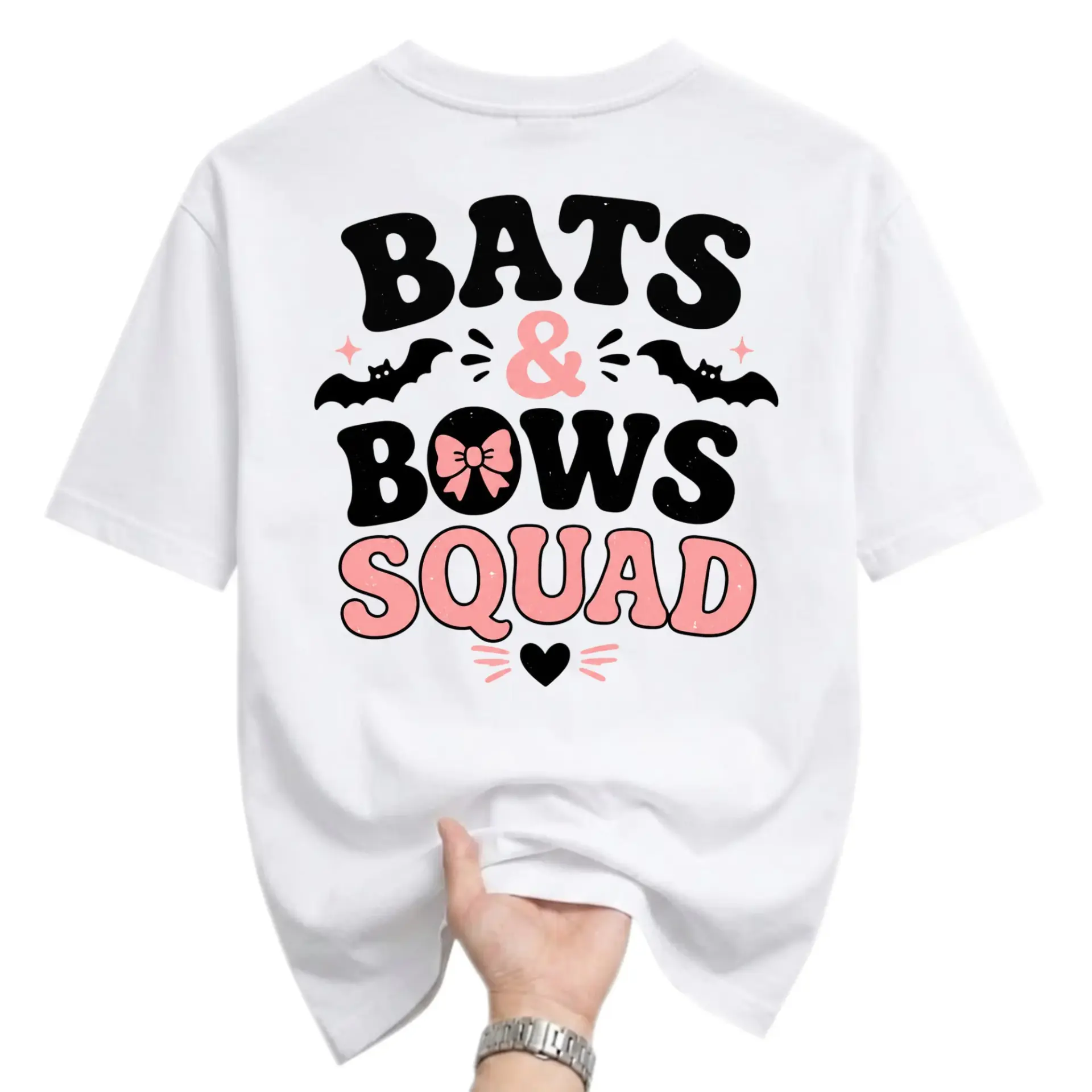 Graphic Tee Bats and Bows Squad T-Shirt Unisex Crew Neck Casual Everyday Wear Soft Comfortable Breathable Cotton Shirt
