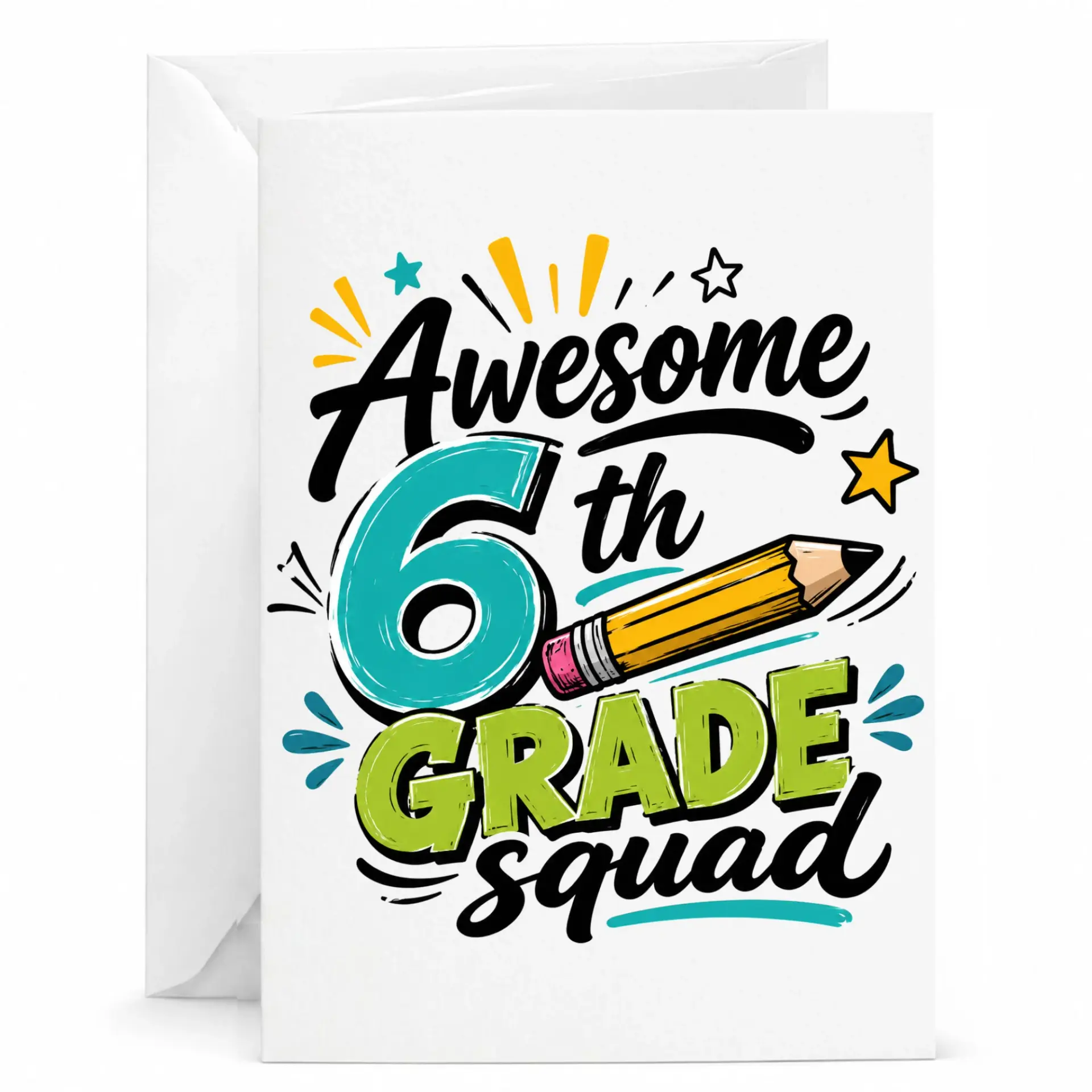 Greeting Card Awesome 6th Squad Design Stationery for Celebrations and Milestone Achievements 5x7 Inches
