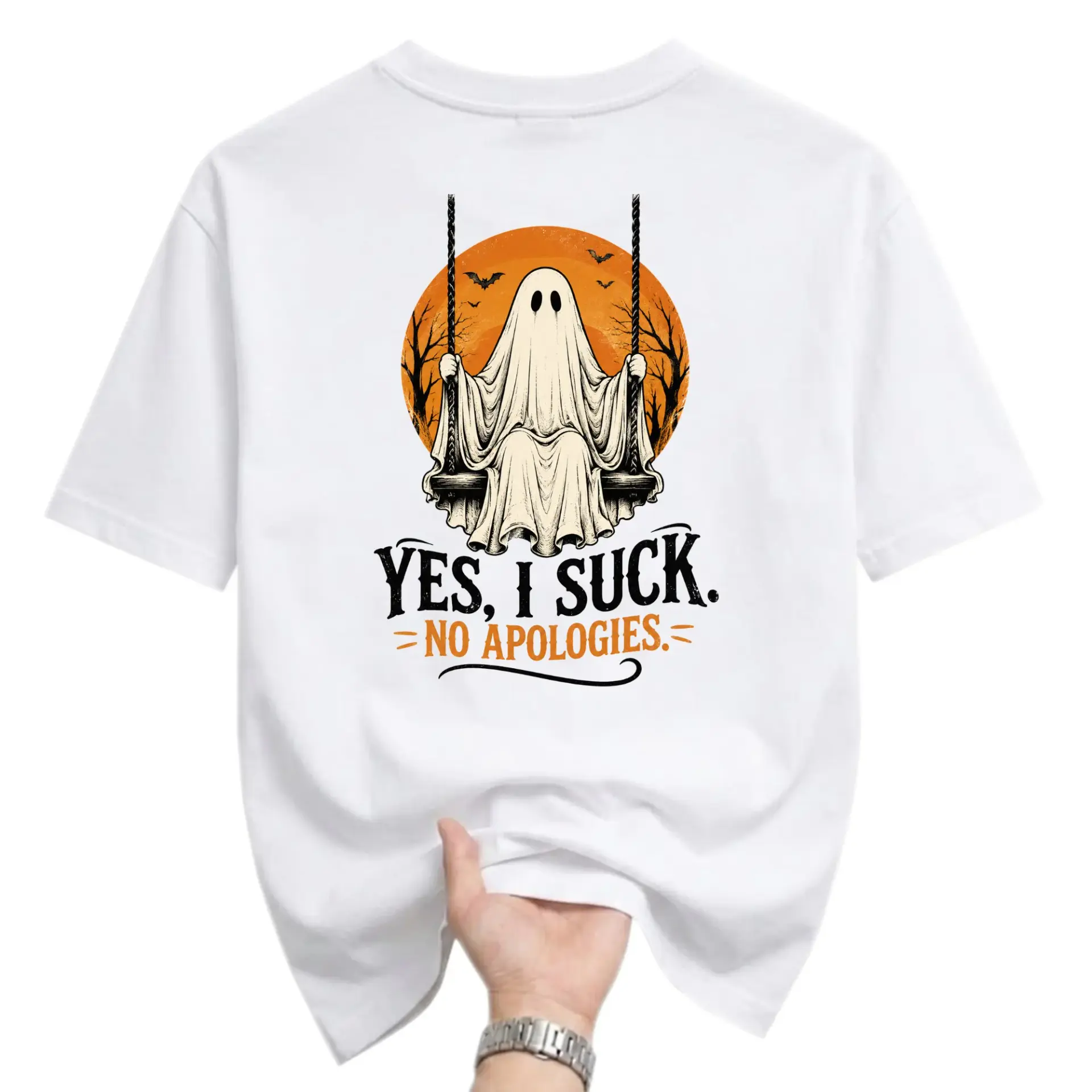 Funny Shirt Yes I Suck No Apologies Ghost Graphic Tee Unisex Crew Neck Casual Cotton Blend Short Sleeve Apparel