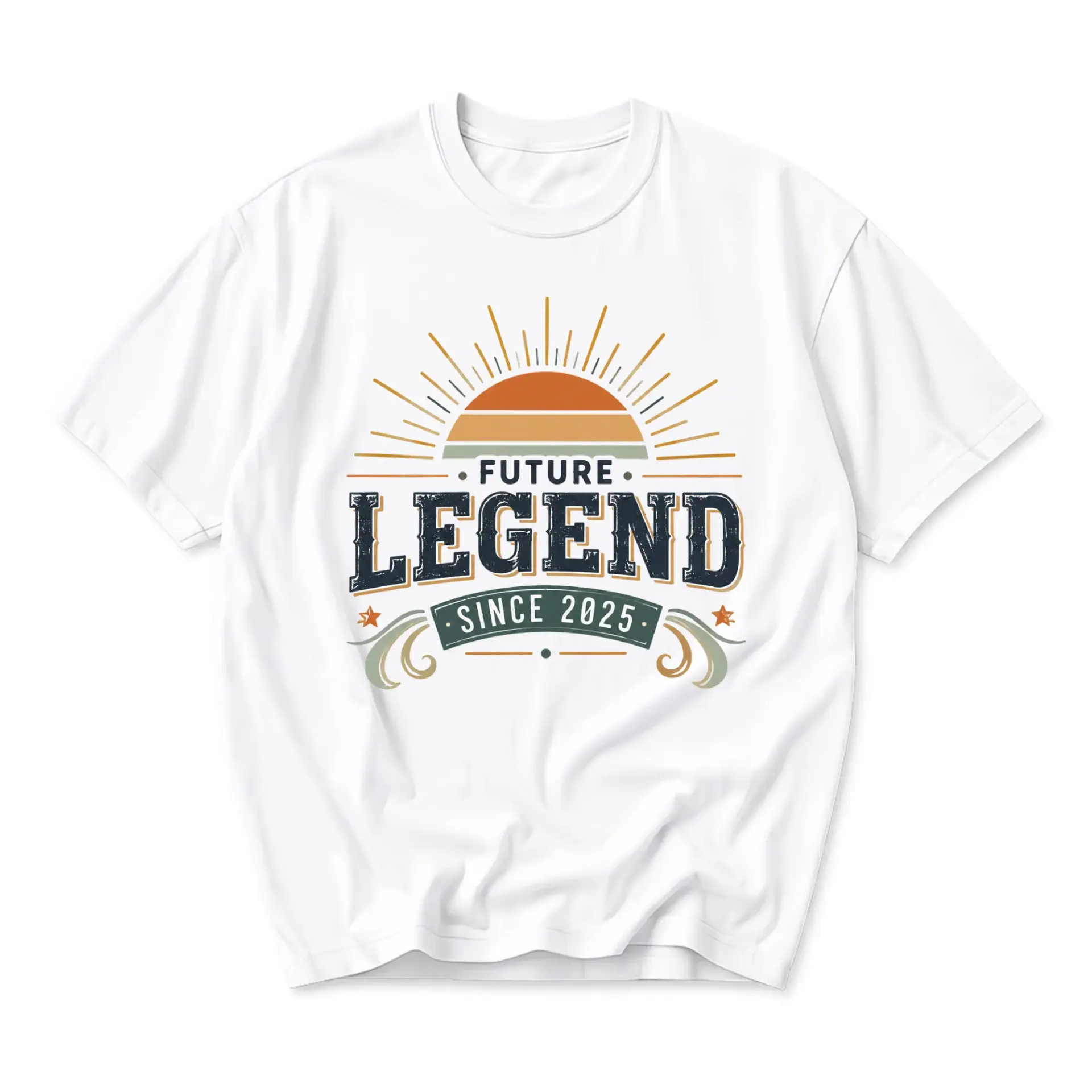 Graphic Tee Future Legend Since 2025 Vintage Inspired Unisex Casual Crew Neck T-Shirt for Everyday Style and Comfort