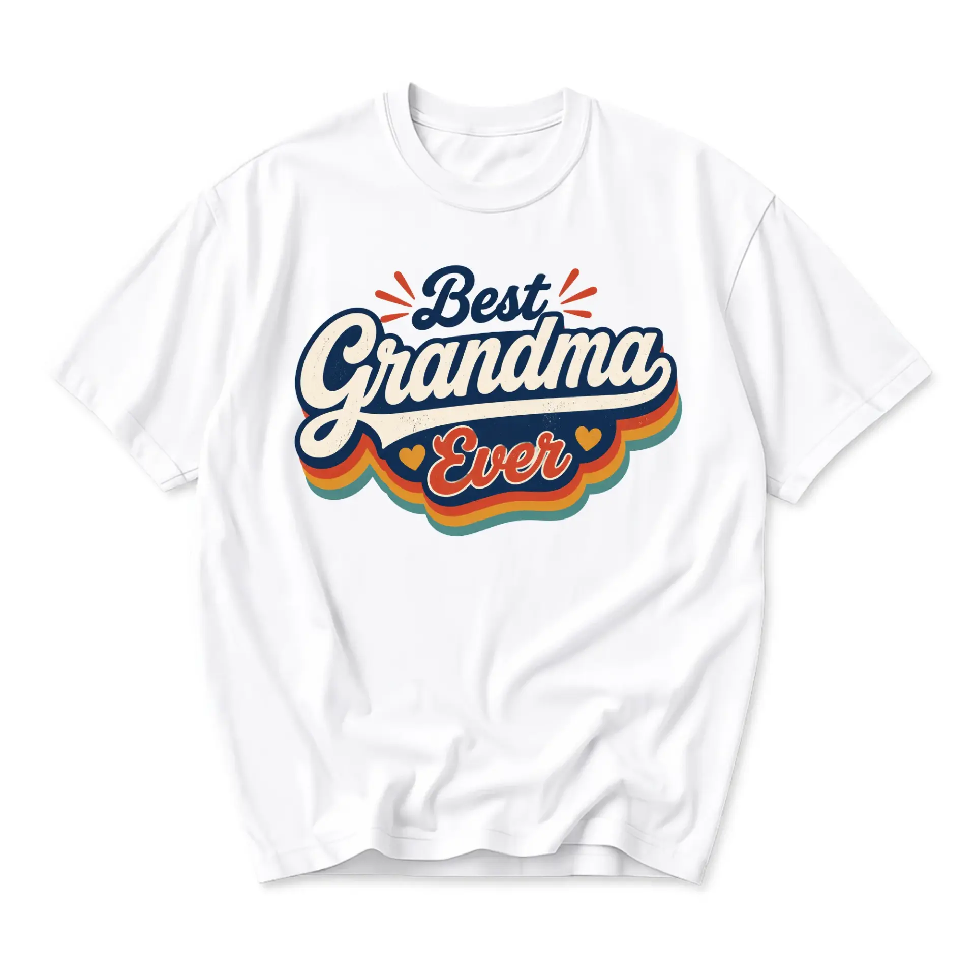 Funny Shirt Best Grandma Ever Retro Graphic Tee for Women Casual Short