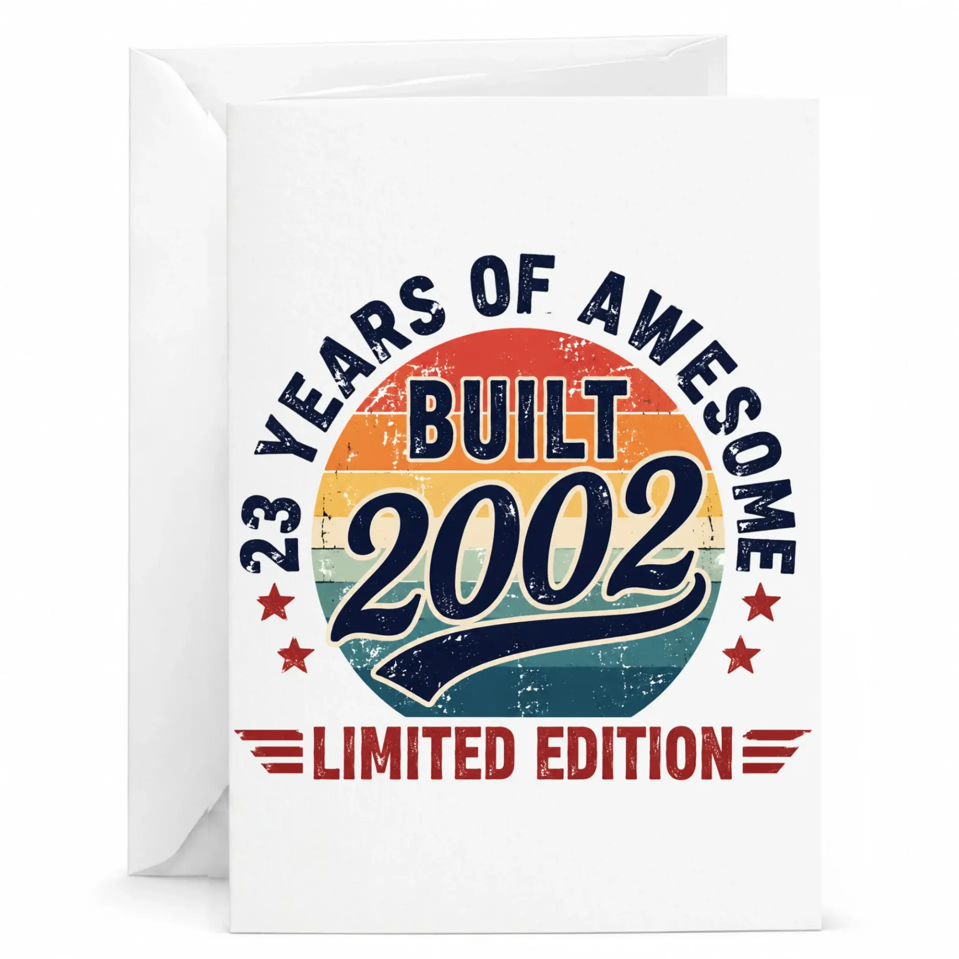 Birthday Card 23 Years of Awesome Built 2002 Limited Edition Vintage Retro Style Funny Greeting Card for Milestone