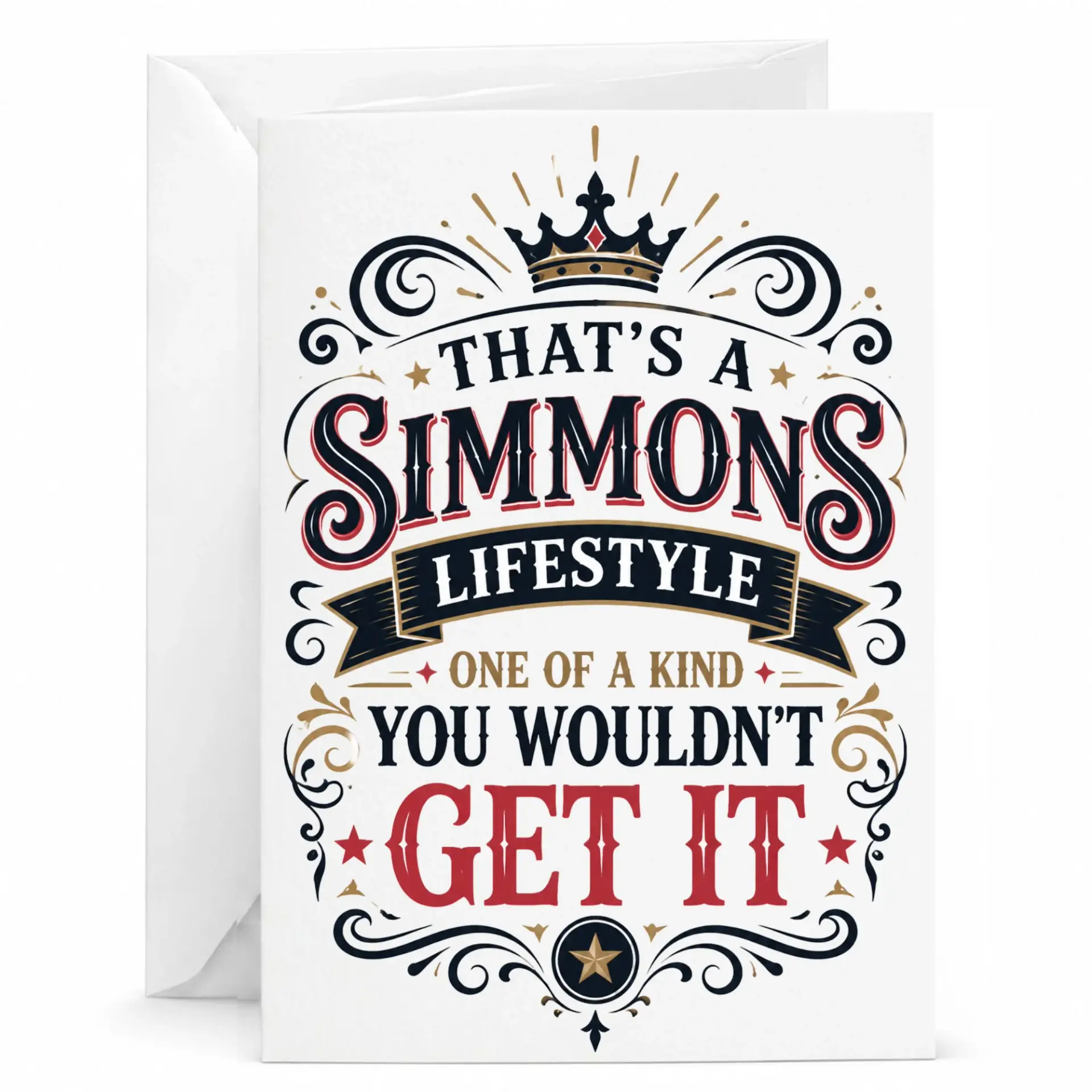 Funny Personalized Surname Greeting Card That a Simmons One of a Kind You Would Not Unique Stationery