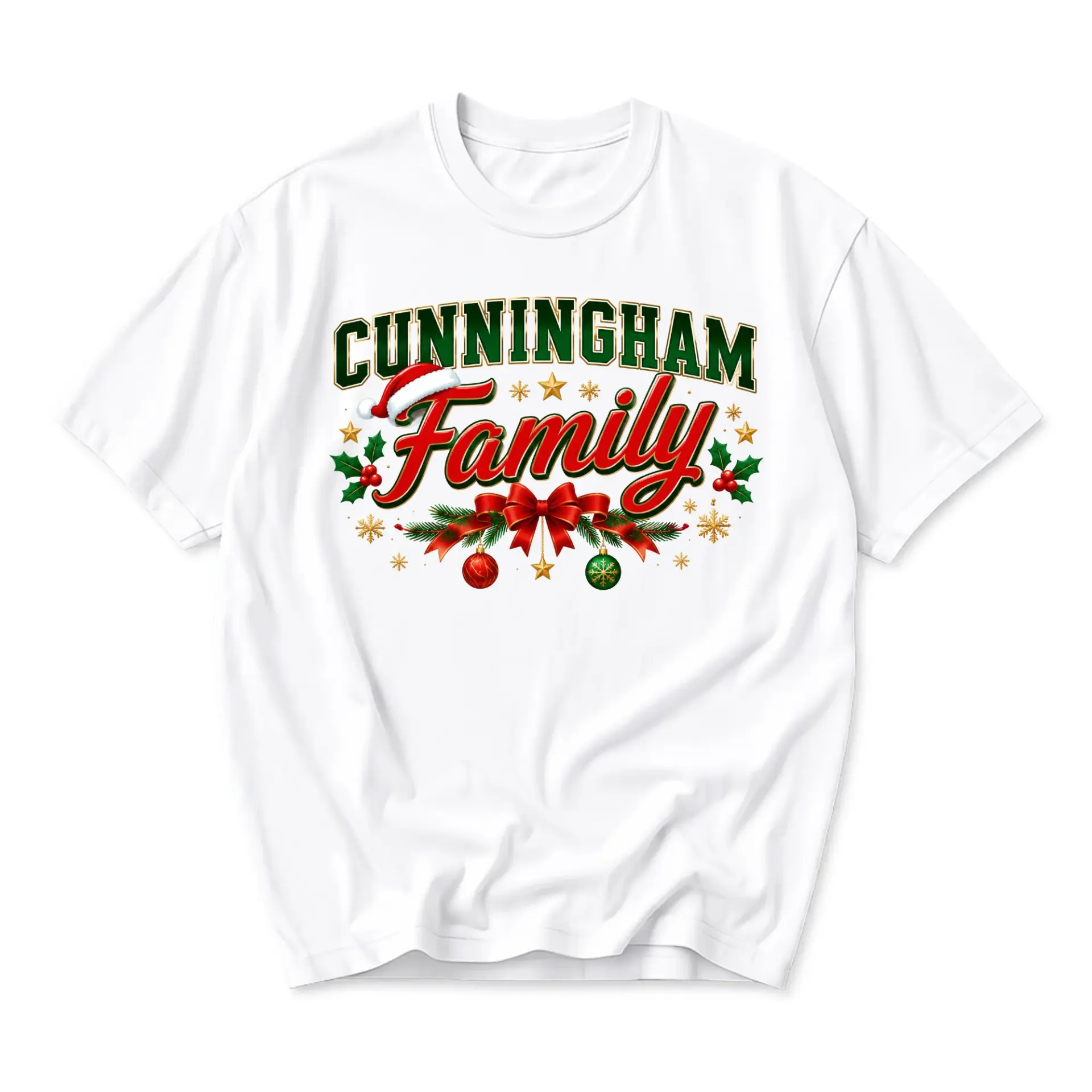 T-shirt Family Christmas Holiday Graphic Tee Unisex Short Sleeve Crew Neck