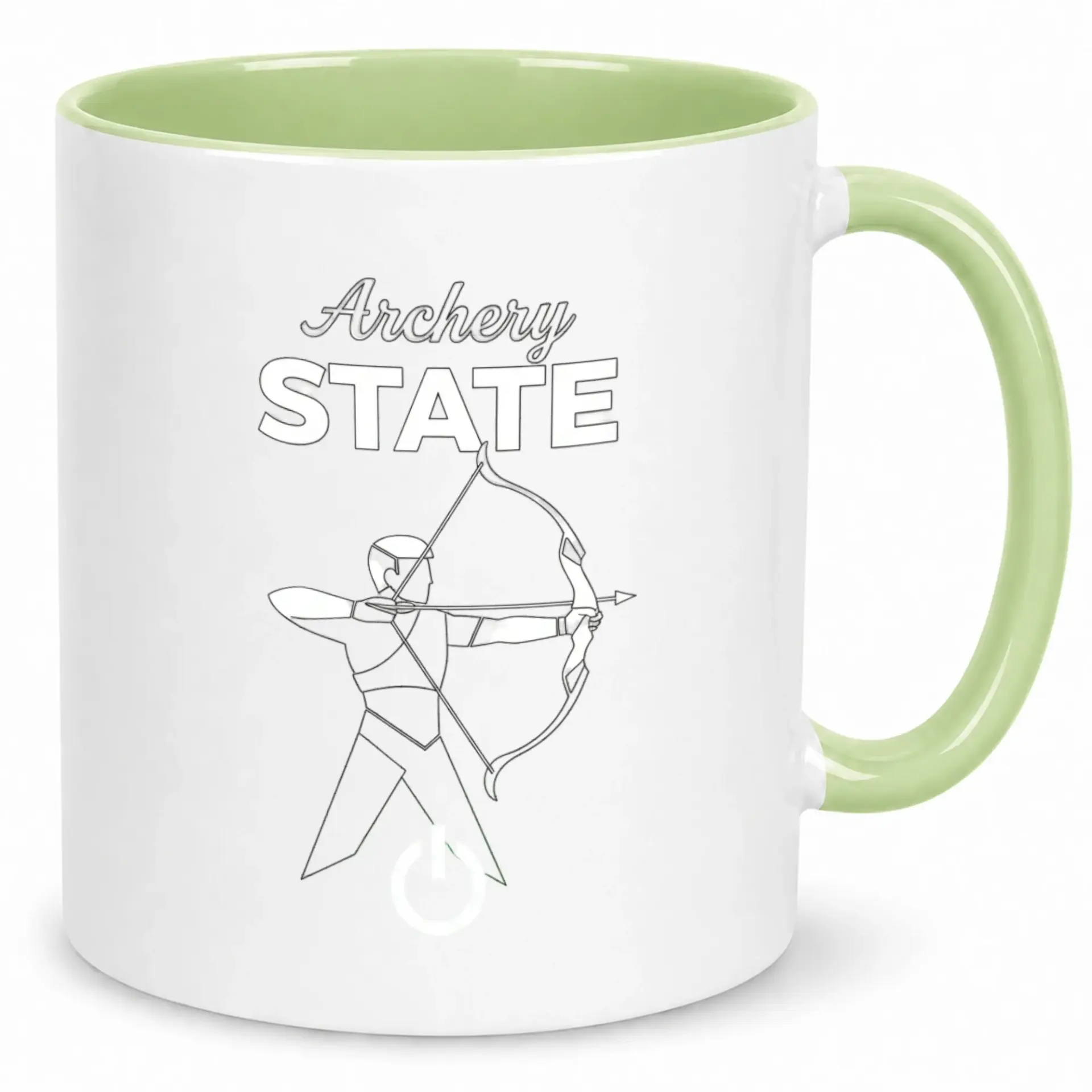 Archery State Ceramic Coffee Mug with Design Unique Sporty Drinkware for Enthusiasts and Hobbyists 11 Oz or 15 Oz Option