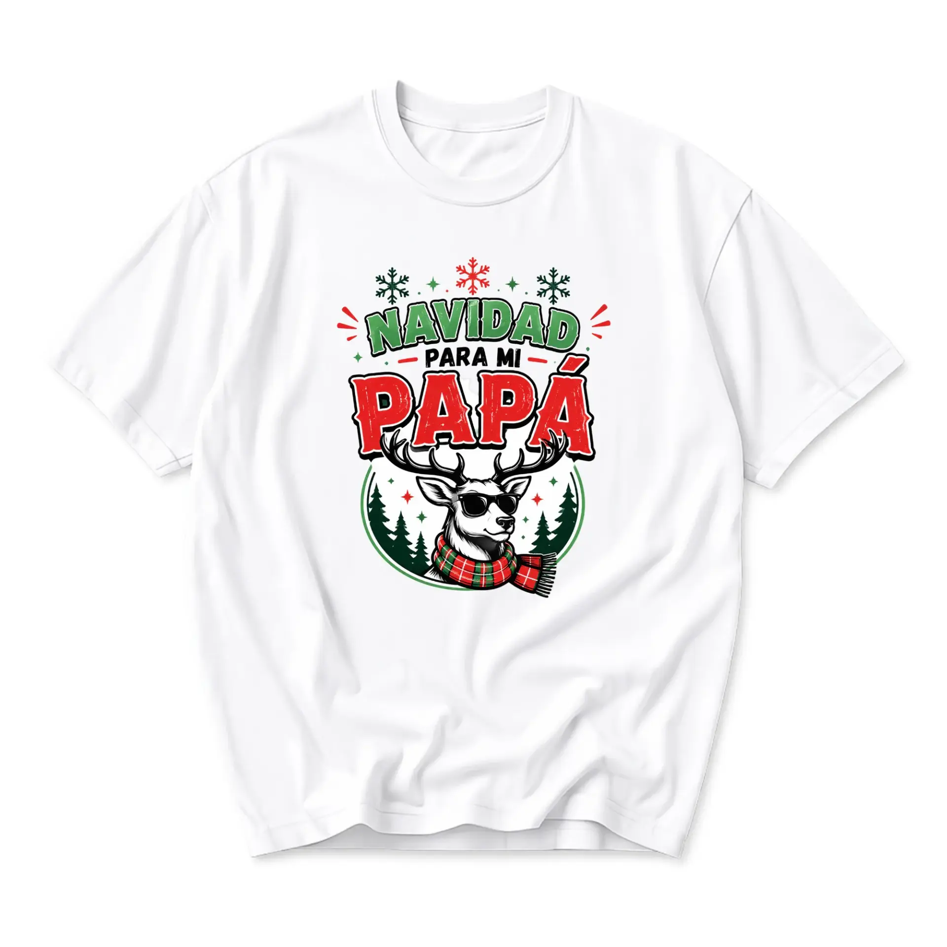 Funny Shirt Navidad Para Mi Papa Holiday Graphic Tee Featuring Cool Reindeer Design Festive Winter Crew Neck Top