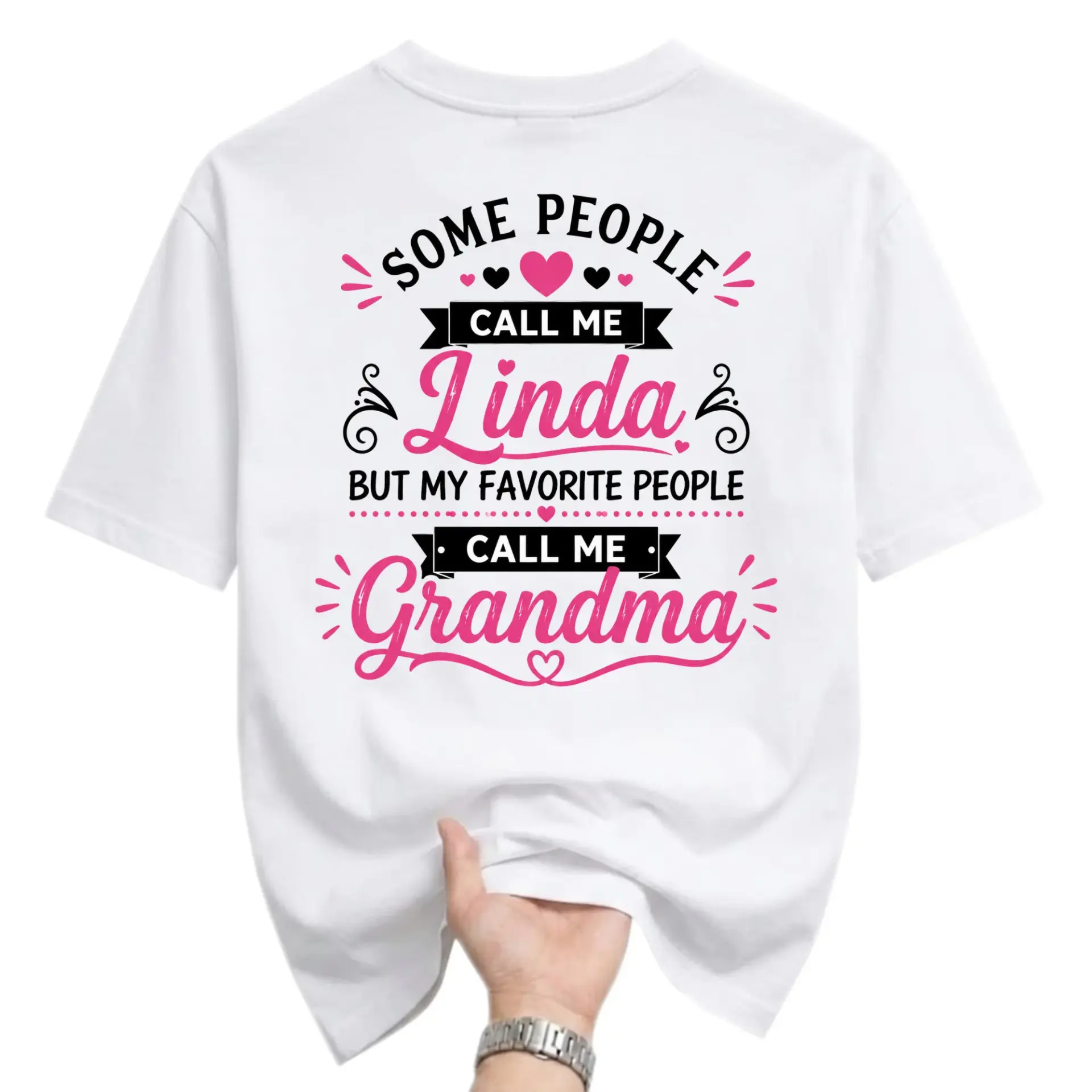 Funny Shirt Some People Call Me Linda but My Favorite People Call Me Grandma Graphic Printed Unisex Crew Neck Tee