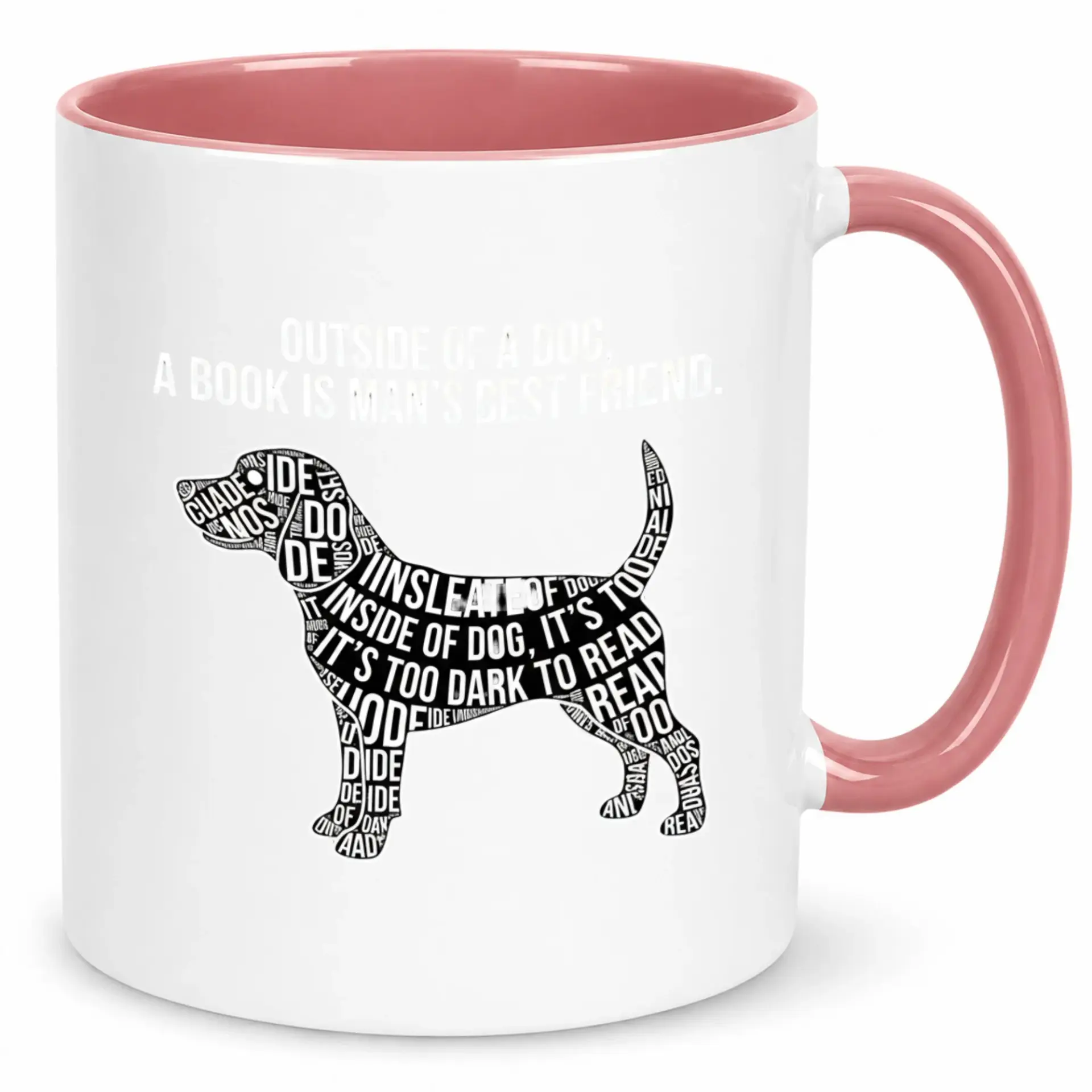Funny Dog Lover Bookworm Coffee Mug Humorous Reading Quote Ceramic Cup Unique Literary Gift for Readers and Pet Owners