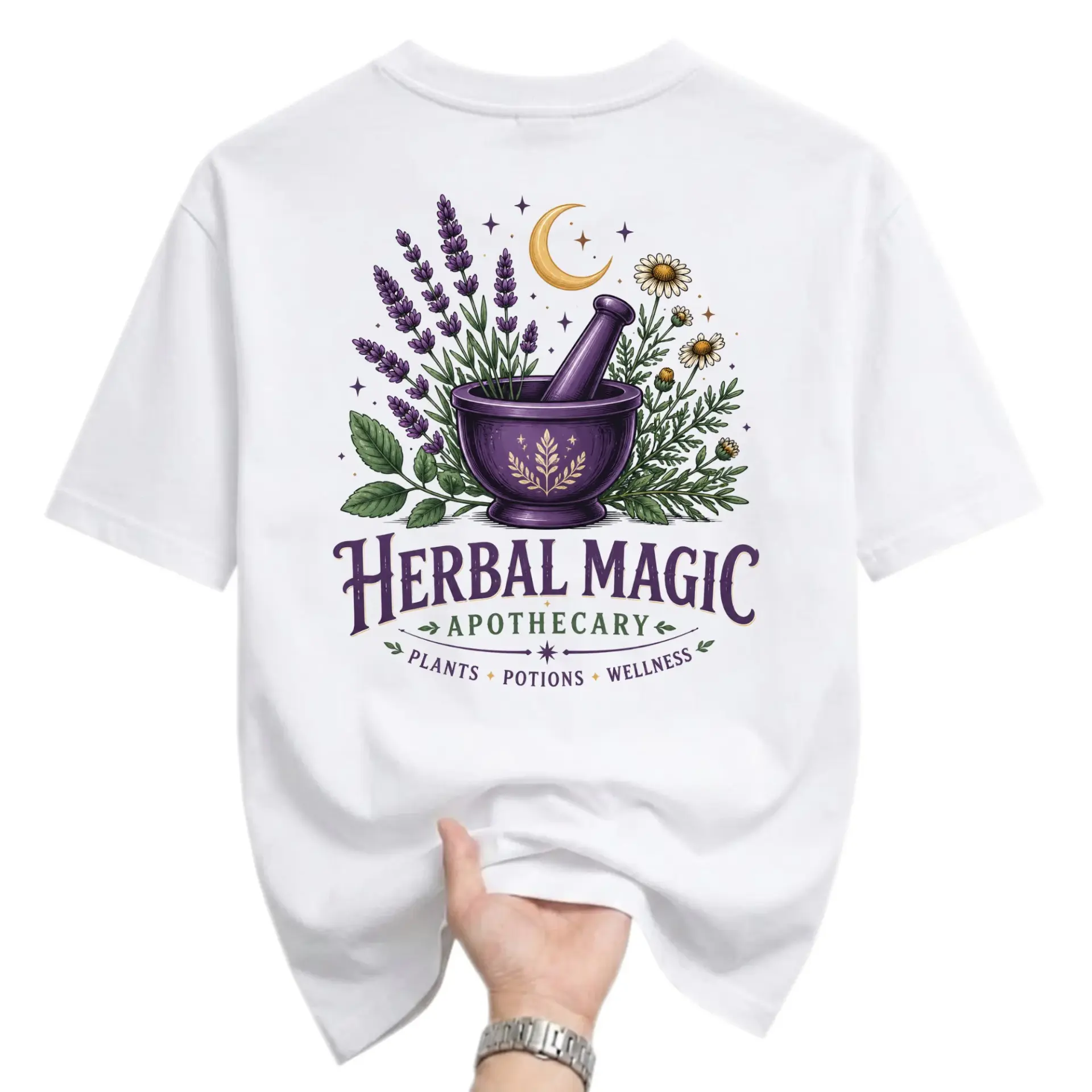 Graphic Tee Herbal Magic Apothecary Botanical Nature Design Unisex Crew Neck Short Sleeve Cotton Blend Casual Top