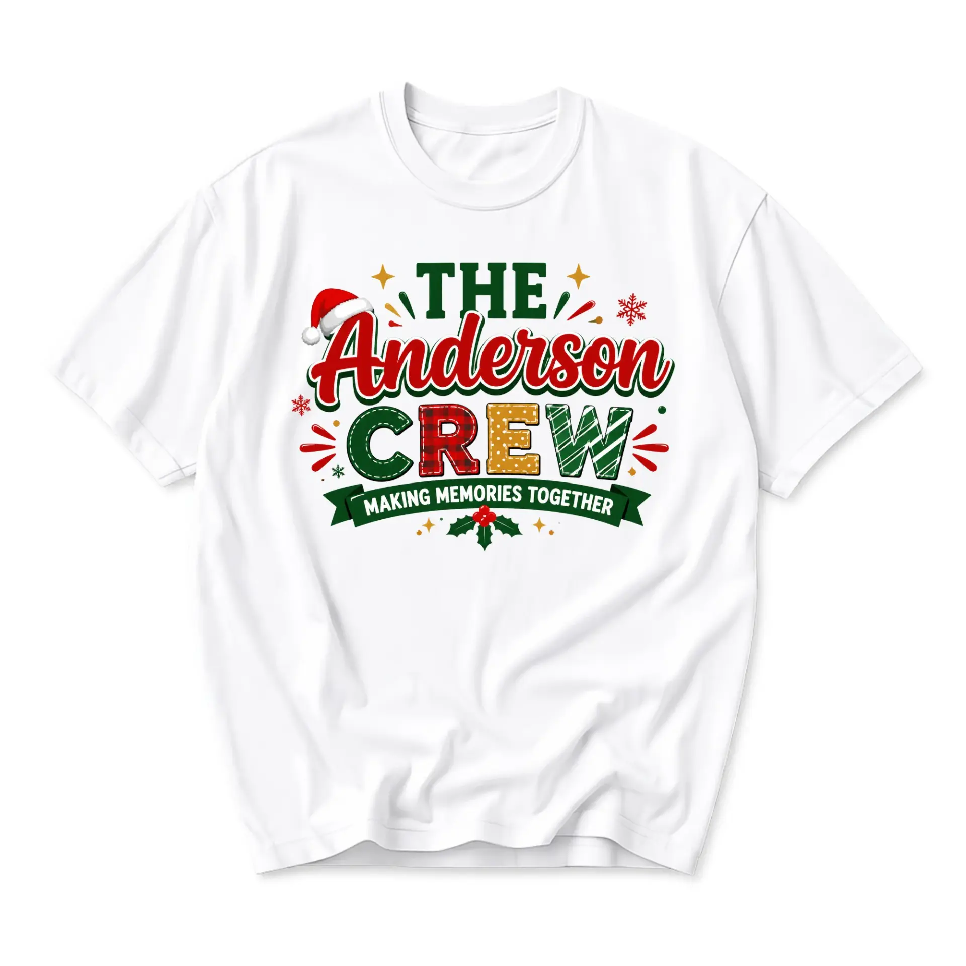 T-shirt the Anderson Crew Making Memories Together Custom Holiday Graphic Tee Casual Unisex Short Sleeve Top White