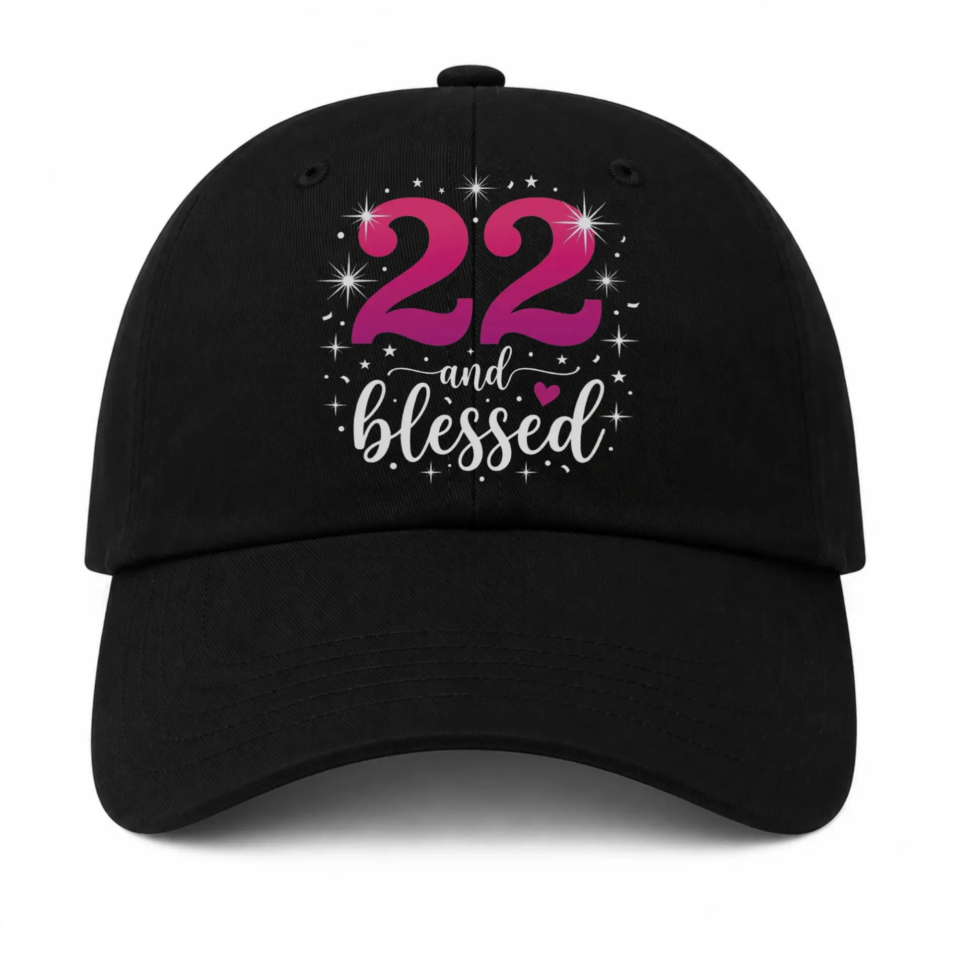 Baseball Cap Twenty Two and Blessed Graphic Birthday Celebration Hat