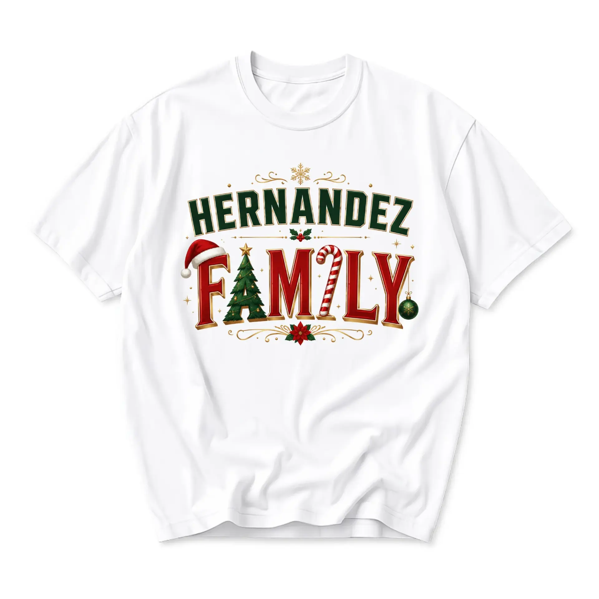 Graphic Tee Hernandez Family Christmas Ornament Design Holiday Festive
