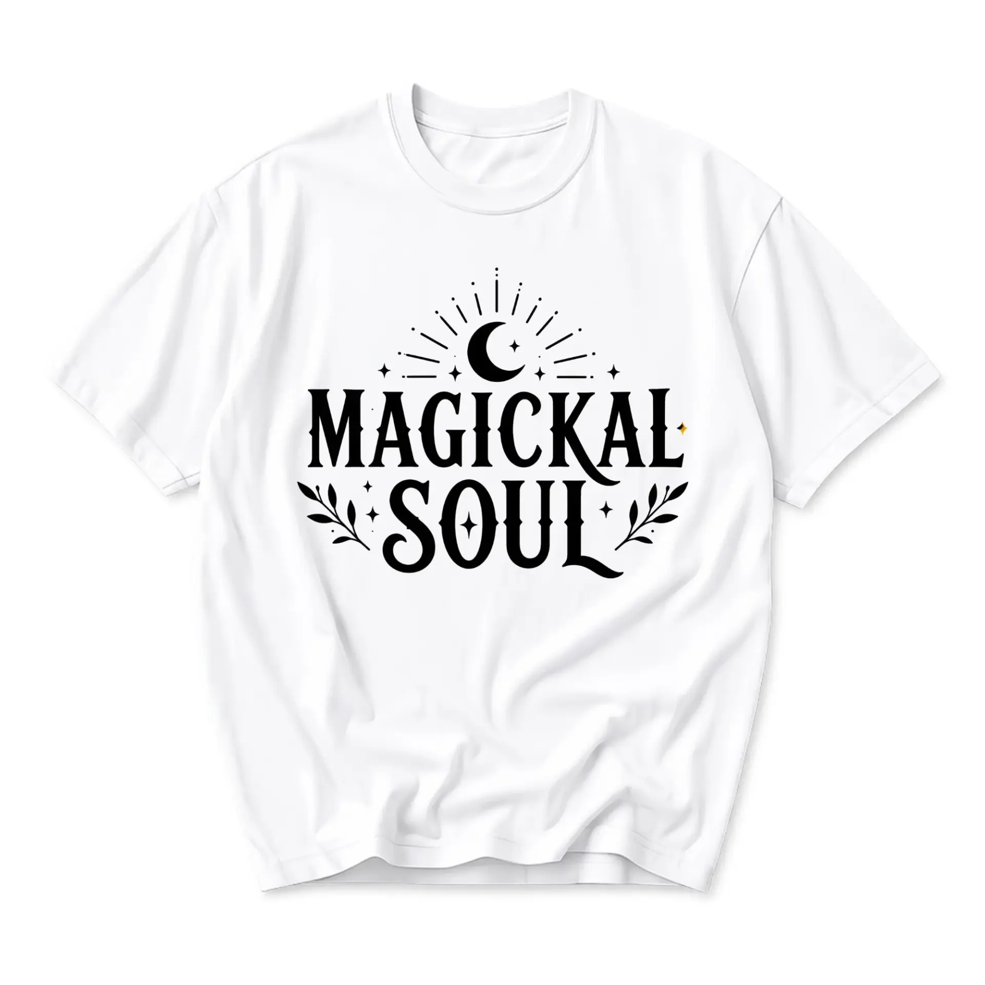 Graphic Tee Magickal Soul Celestial Moon Stars Unisex Crew Neck Shirt Comfortable Casual Everyday Cotton Blend Top