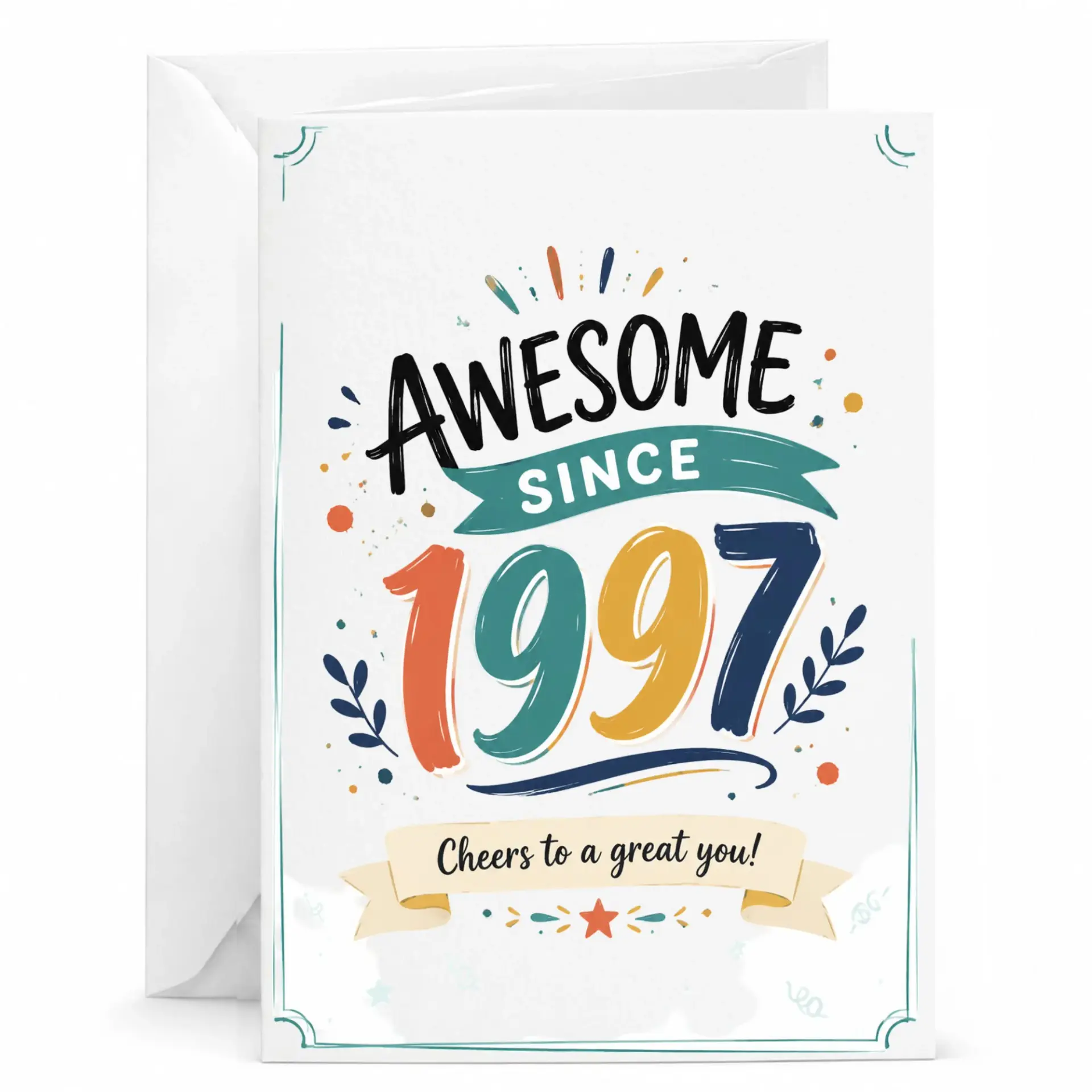 Birthday Card Awesome Since 1997 Greeting Card Retro Style Design for Milestone Birthdays Milestone Year Celebrations
