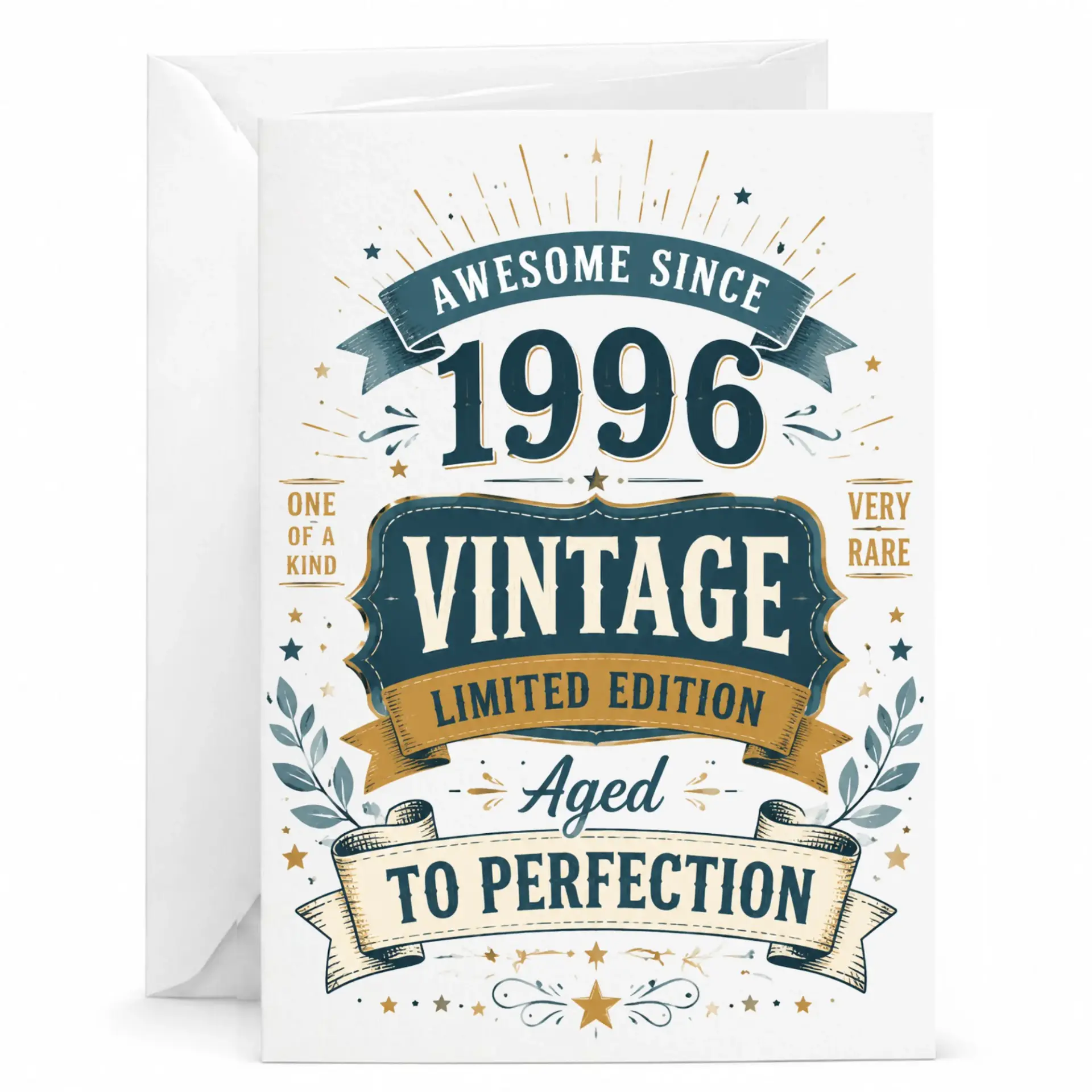 Birthday Card Awesome Since 1996 Vintage Limited Edition Aged to Perfection Greeting Card with Matching White Envelope