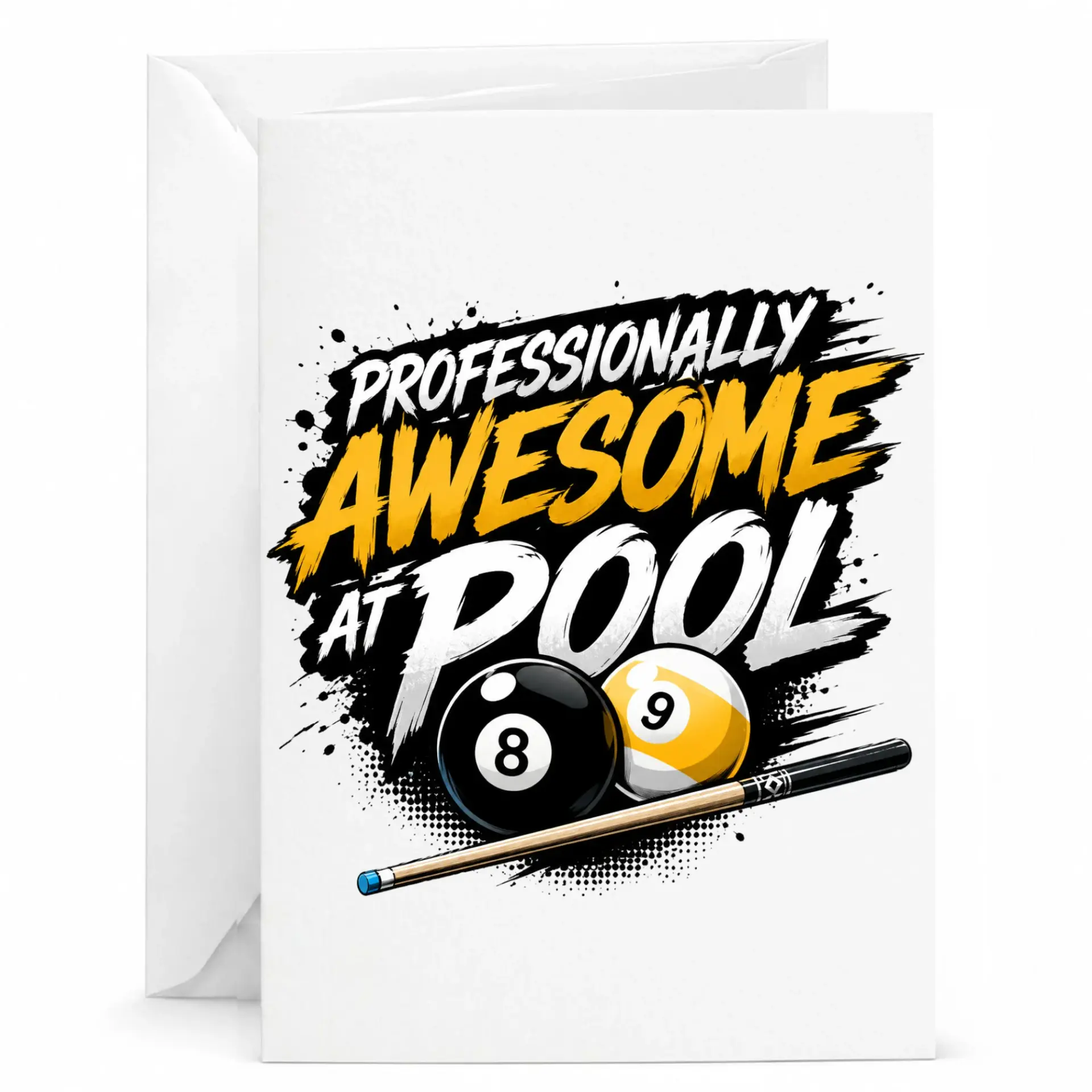 Funny Billiards Greeting Card Professionally Awesome at Pool Design for Enthusiasts and Competitive Players
