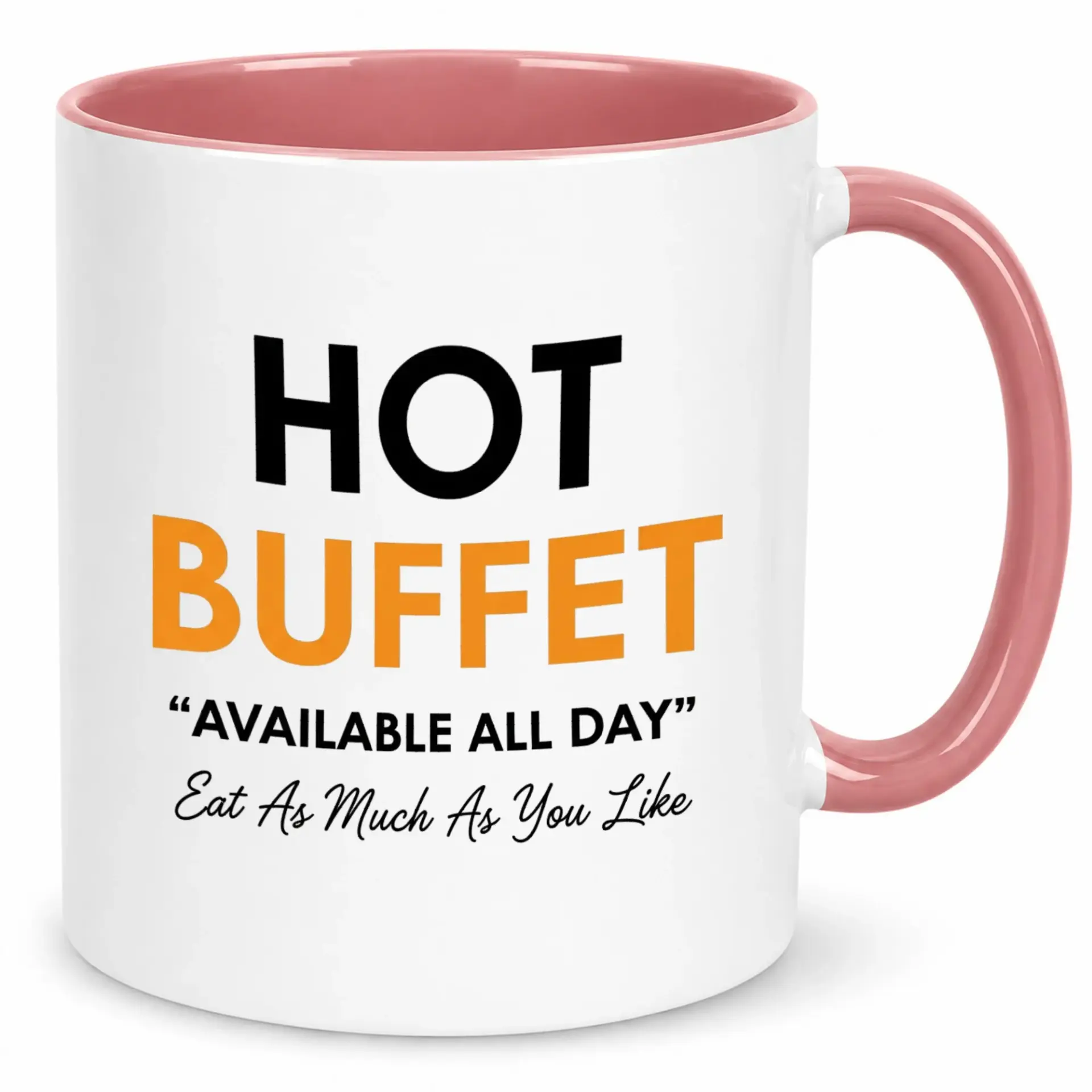 Funny Hot Buffet Coffee Mug with Humorous Slogan Design, Ceramic Beverage Cup for Daily Use, Unique Gift for Friends and Coworkers