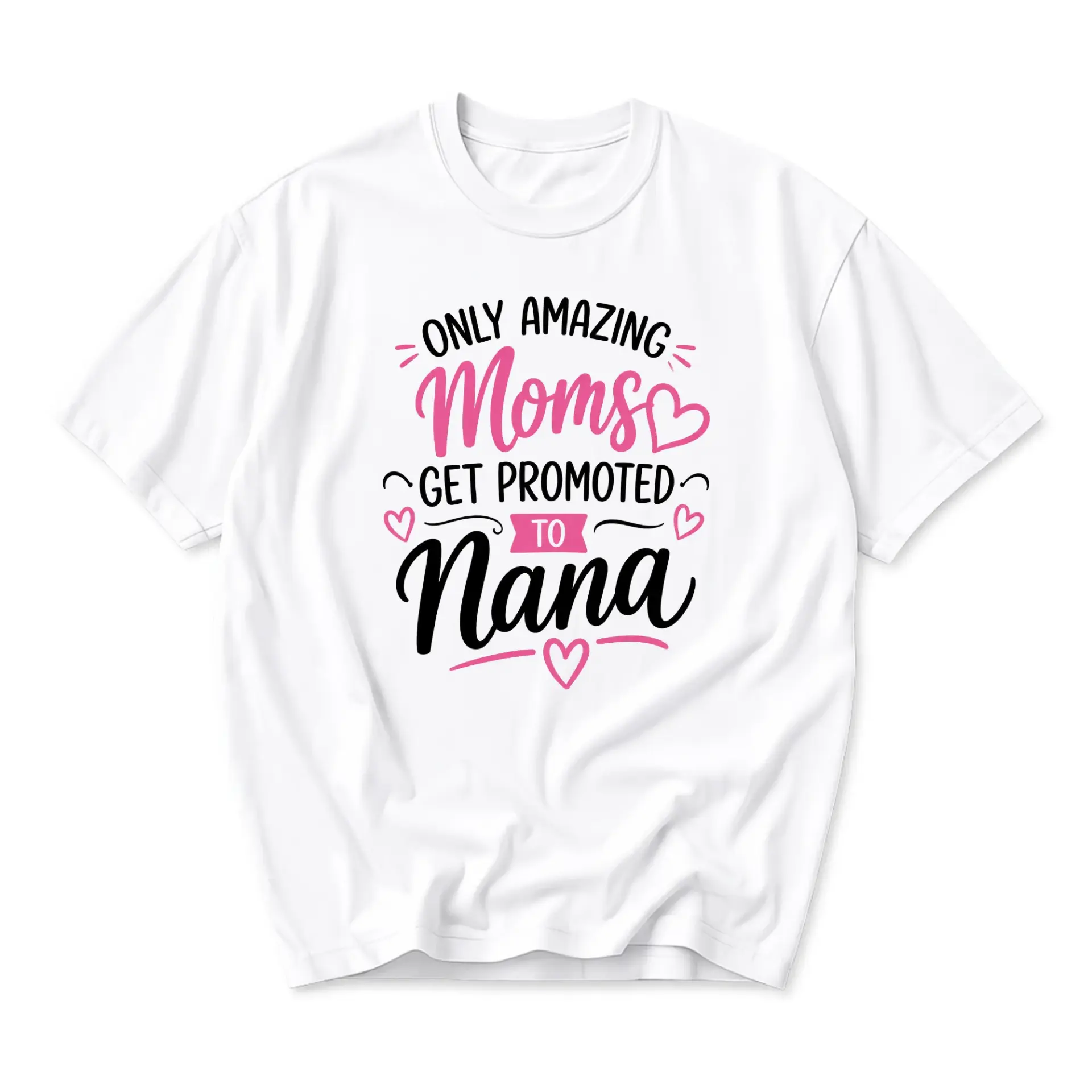 Graphic Tee Only Amazing Moms Get Promoted to Nana Shirt Family Announcement Apparel Gift for Women Casual Crew Neck