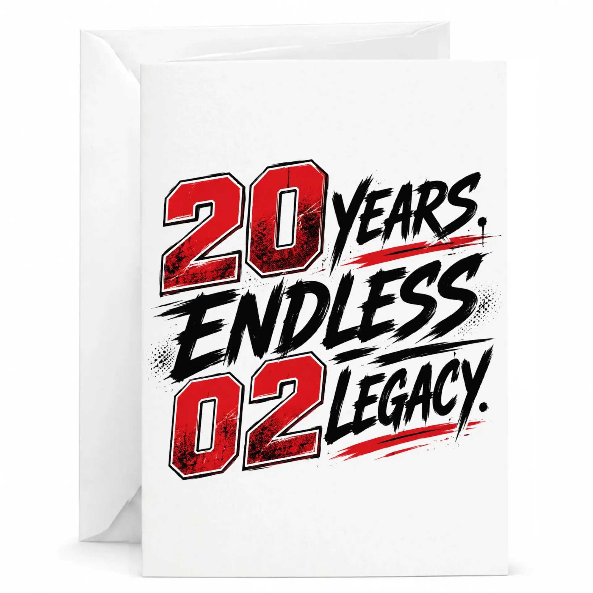 Anniversary Greeting Card 20 Years Endless Legacy Custom Typography Design for Milestone Celebration and Keepsake