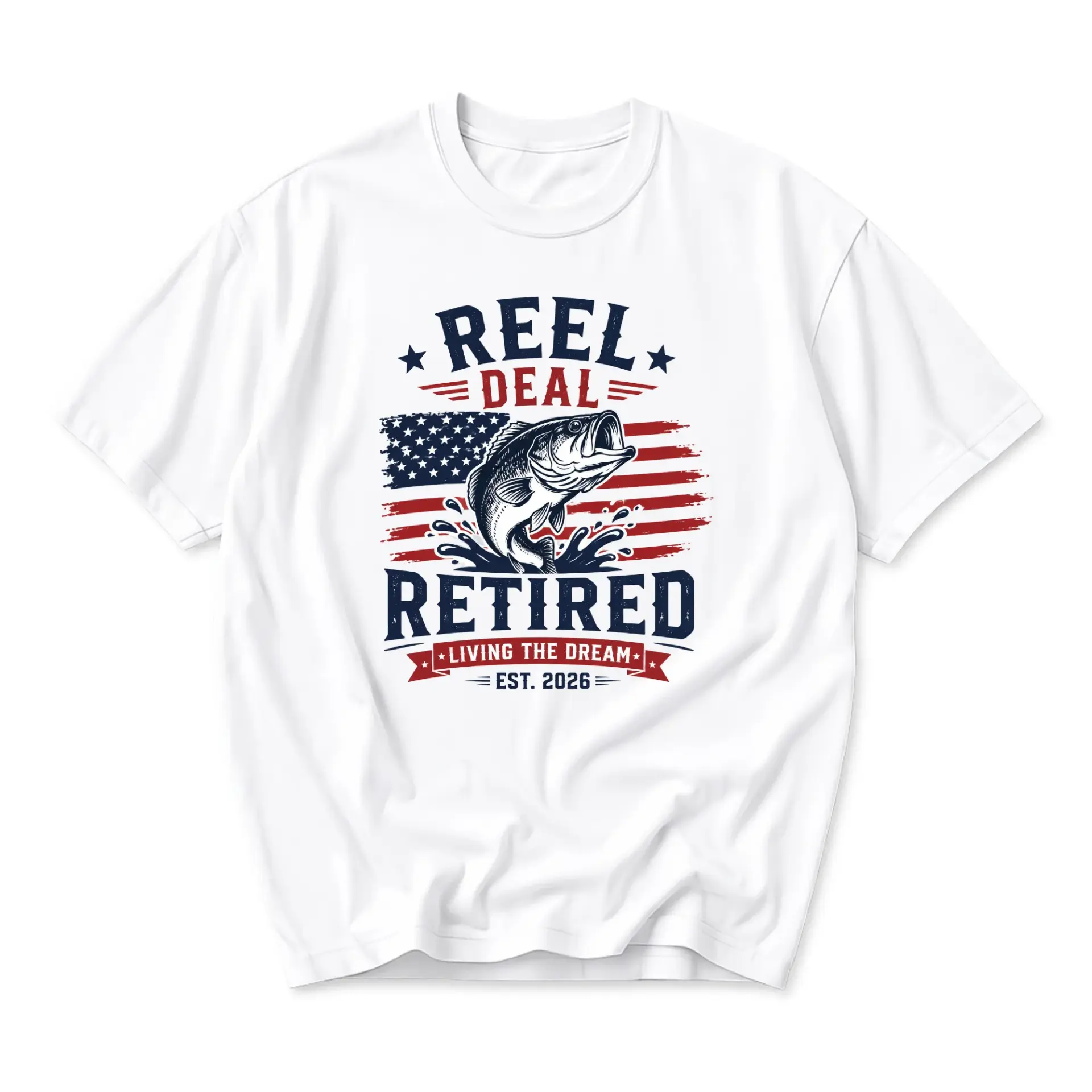 Funny Shirt Reel Deal Retired 2026 Fishing Graphic Tee Unisex Casual Short