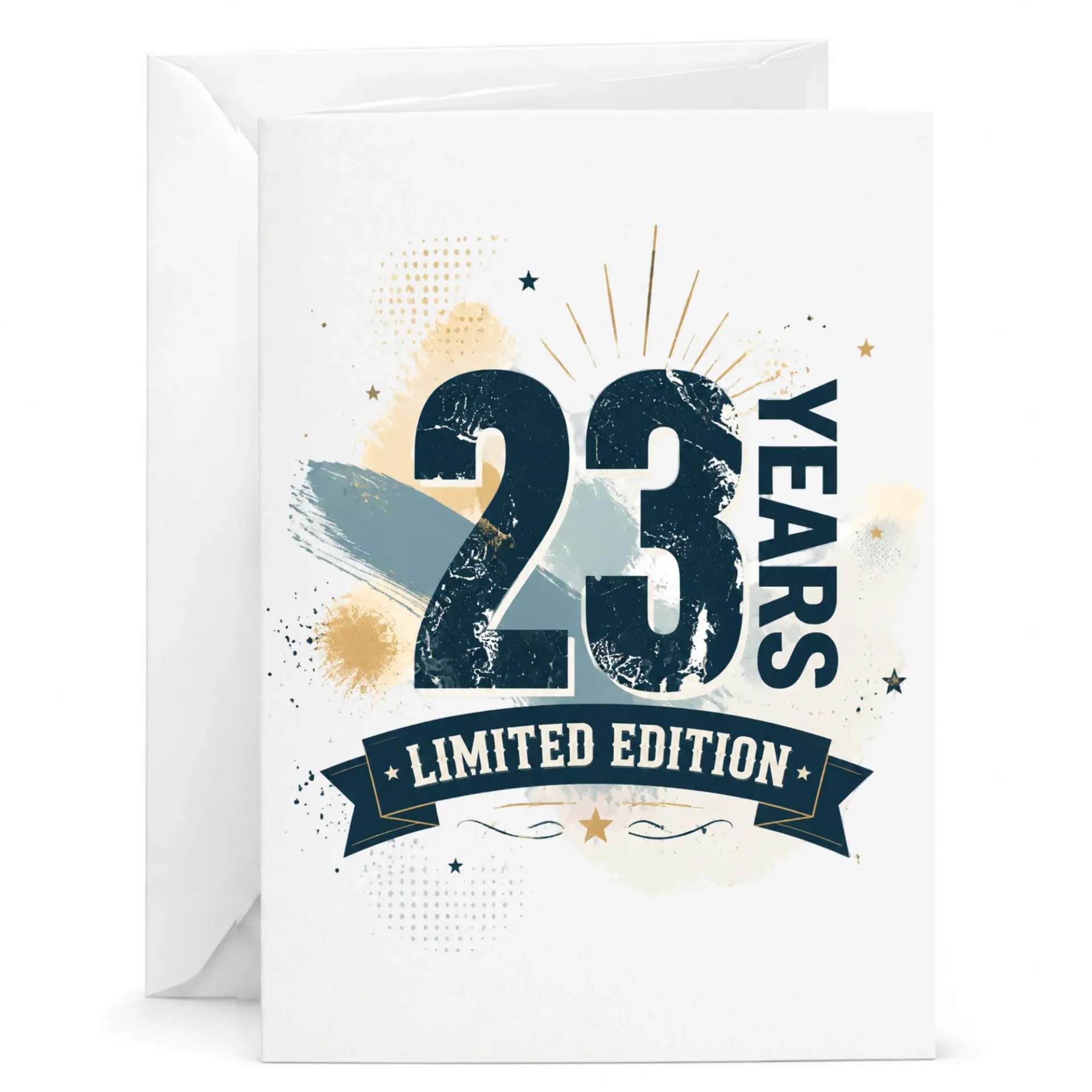 Greeting Card 23 Years Limited Edition Anniversary Birthday Celebration Note for Friends and Family Members
