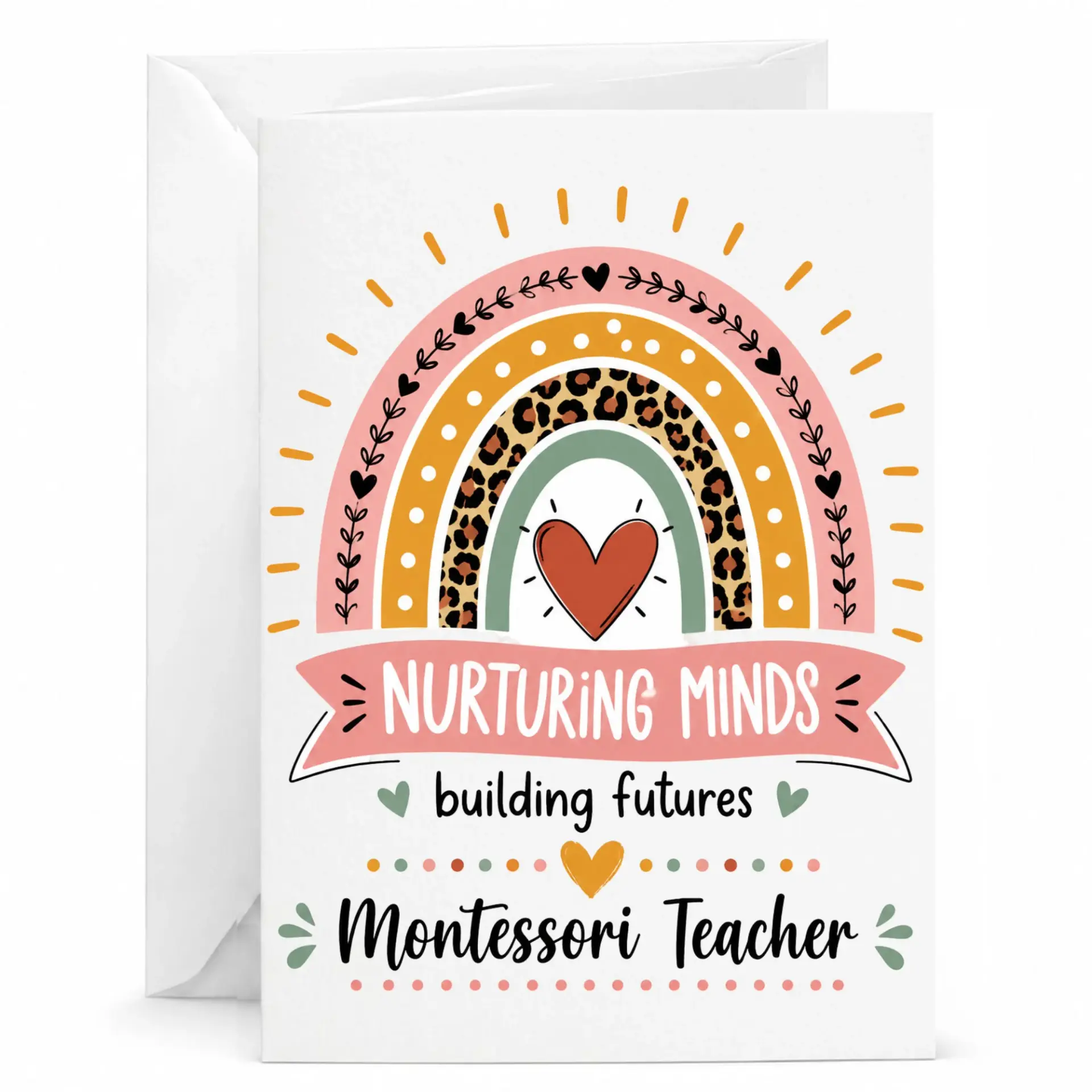 Greeting Card Nurturing Minds Design for Appreciation and Encouragement 5x7 Inches