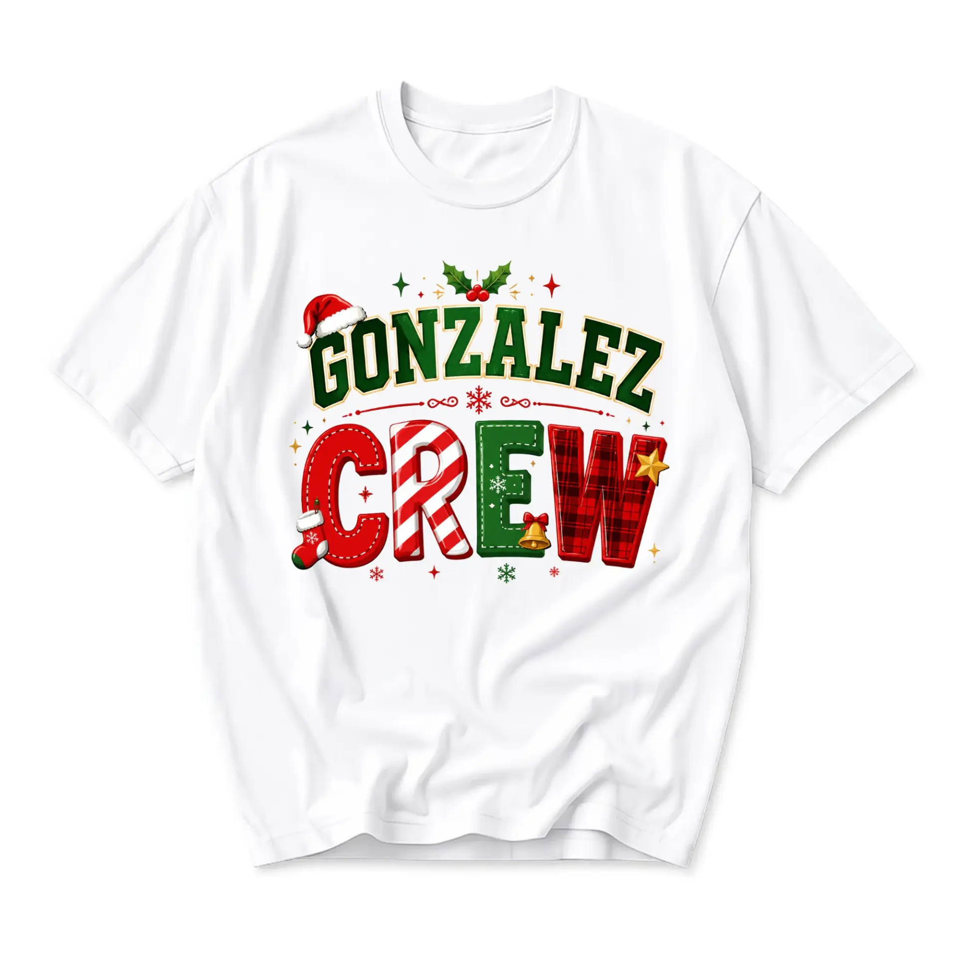 Graphic Tee Gonzalez Crew Christmas Holiday Shirt Unisex Seasonal Apparel
