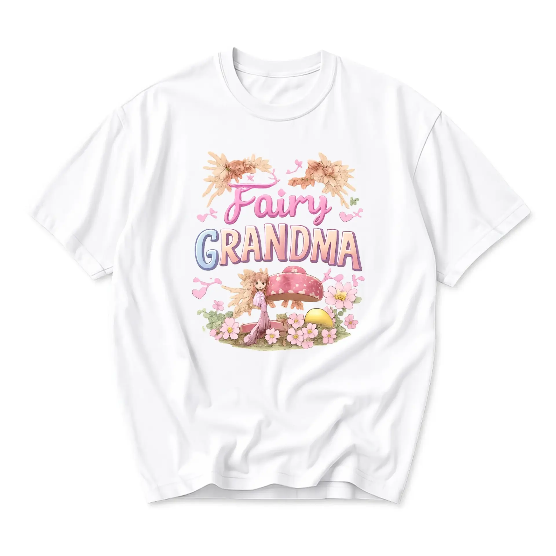 Fairy Grandma Graphic Tee Unisex Casual Crew Neck T-Shirt Soft Cotton Blend