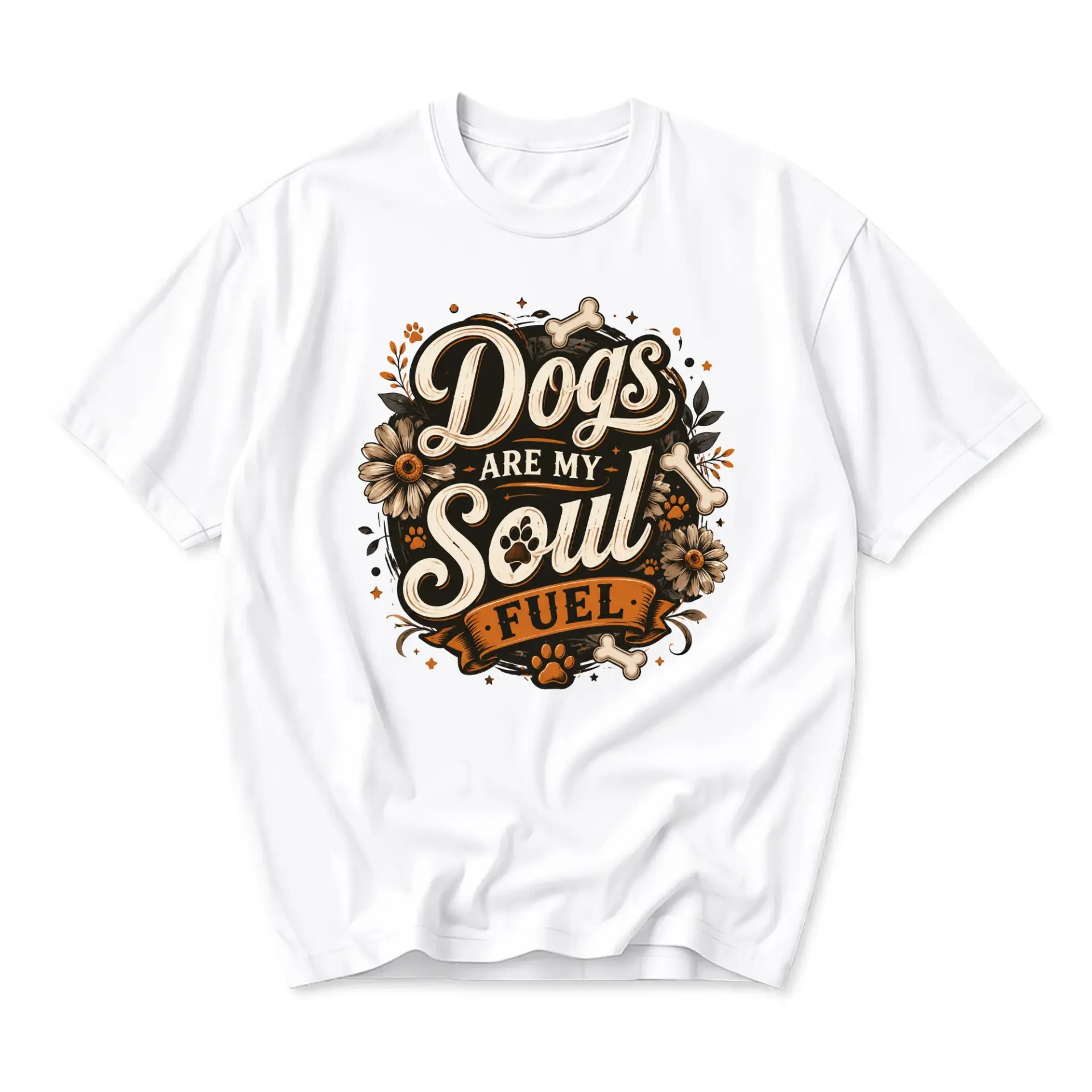 Graphic Tee Dogs Are My Soul Fuel Unisex Cotton Shirt Casual Apparel for Animal Lovers and Everyday Pet Enthusiasts