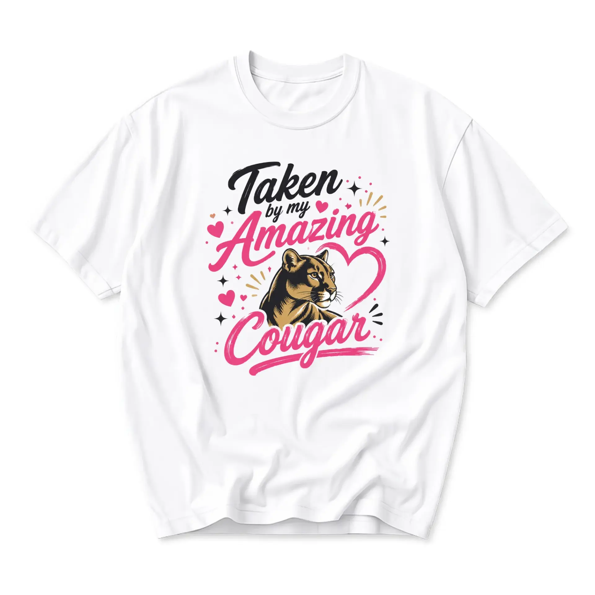 Funny Shirt Taken by My Amazing Cougar Graphic Print Unisex Crew Neck Casual Everyday Wear Soft Cotton Tee