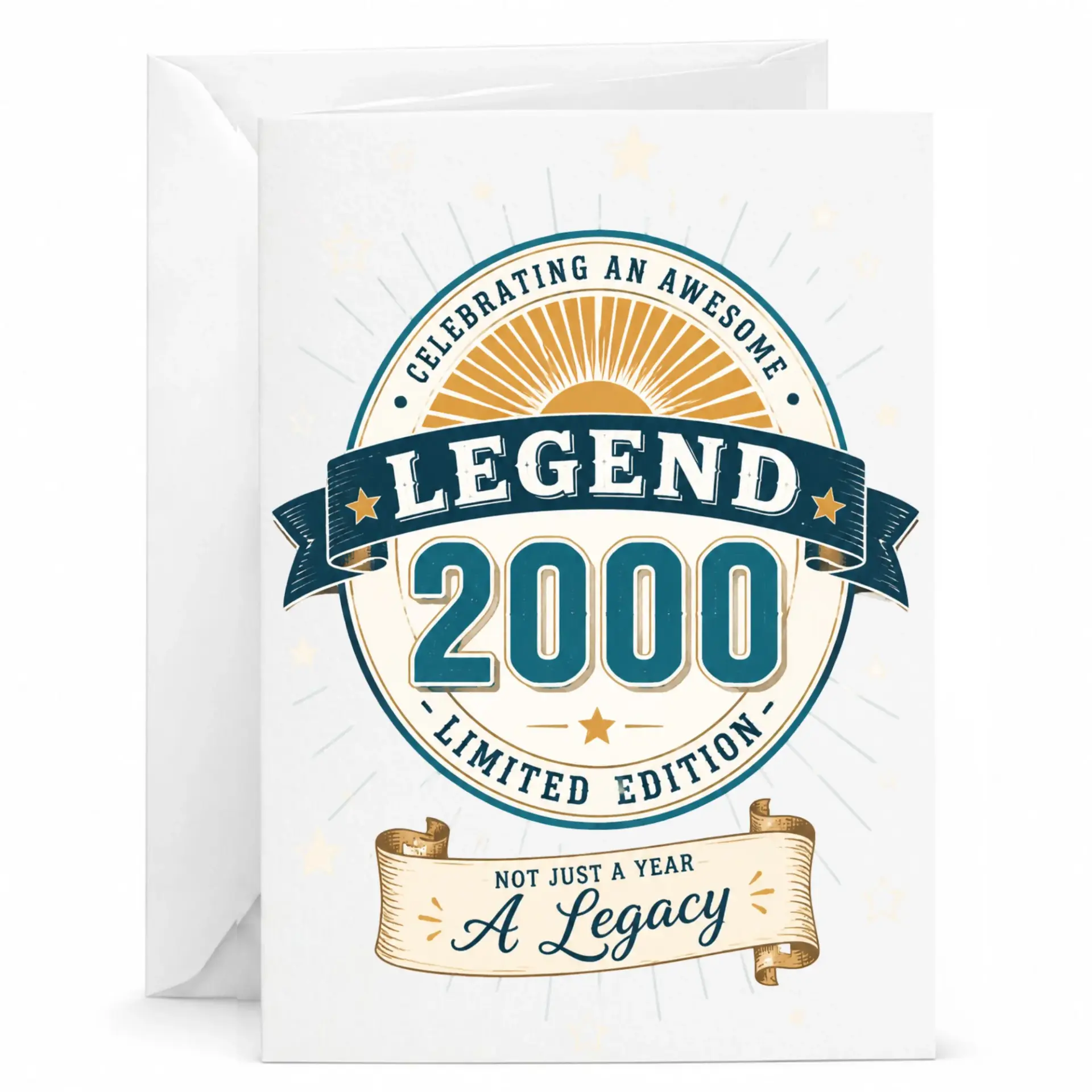 Birthday Greeting Card Celebrating Awesome Legend 2000 Limited Edition Not Just a Year a Legacy Design 5x7 Inch Card