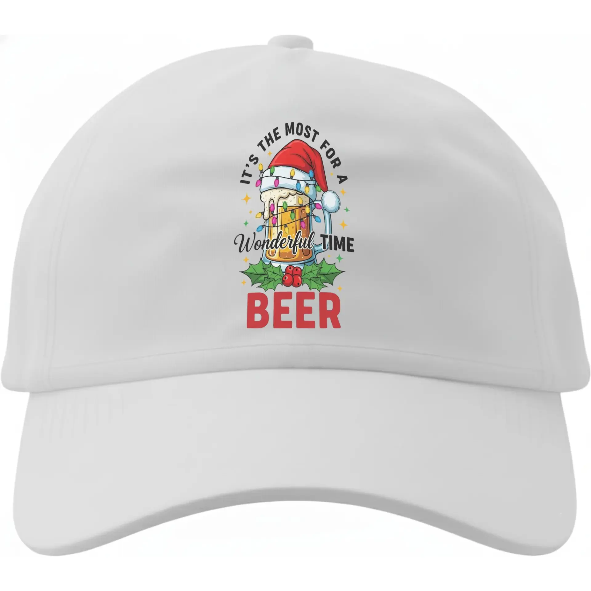 Baseball Cap Featuring Funny Beer Holiday Graphic Design Comfortable Cotton Headwear with Adjustable Back Closure