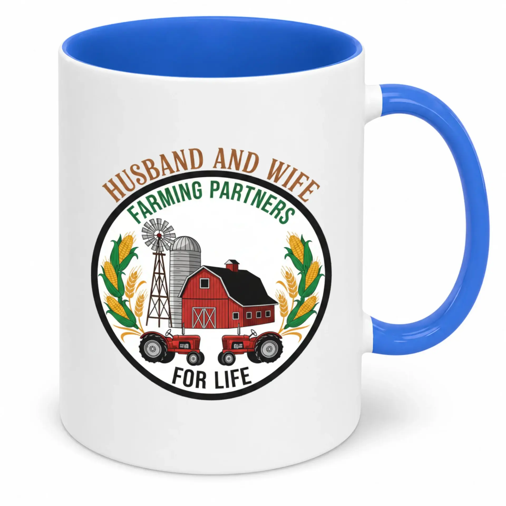 Ceramic Coffee Mug for Husband and Wife Farming Partners Rural Themed Beverage Cup Perfect Gift Agricultural Enthusiasts
