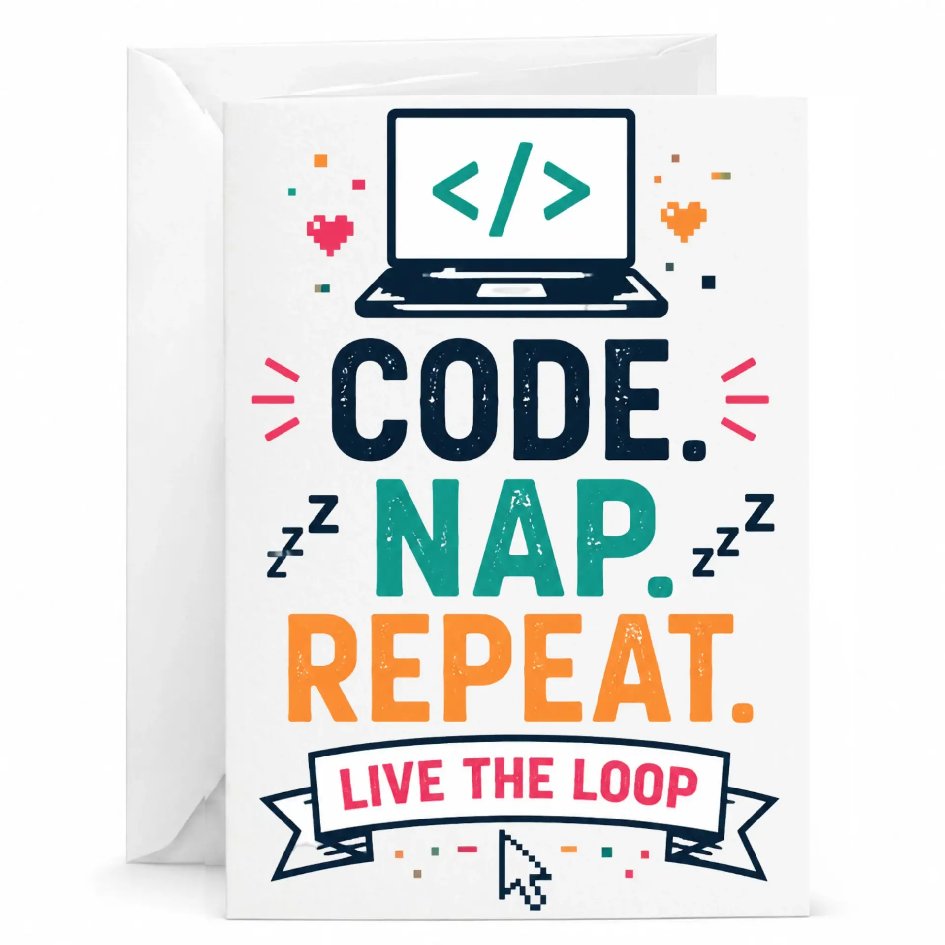 Funny Programmer Greeting Card for Computer Coder Software Developer Coding Enthusiast Professional Gift
