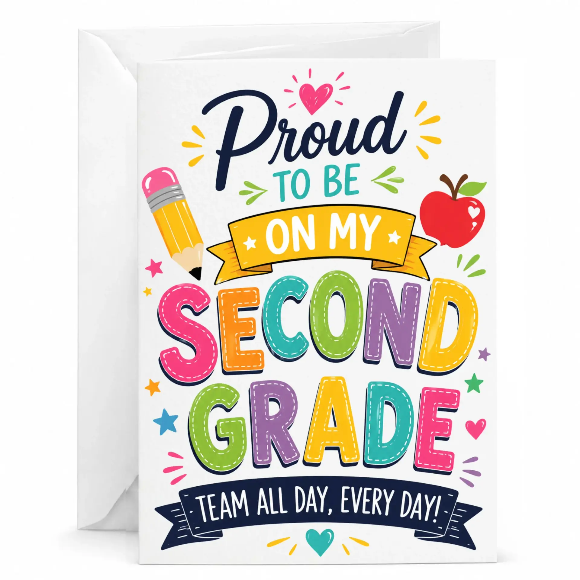 Greeting Card Proud to Be on My Second Team Colorful Encouragement for Recognition and