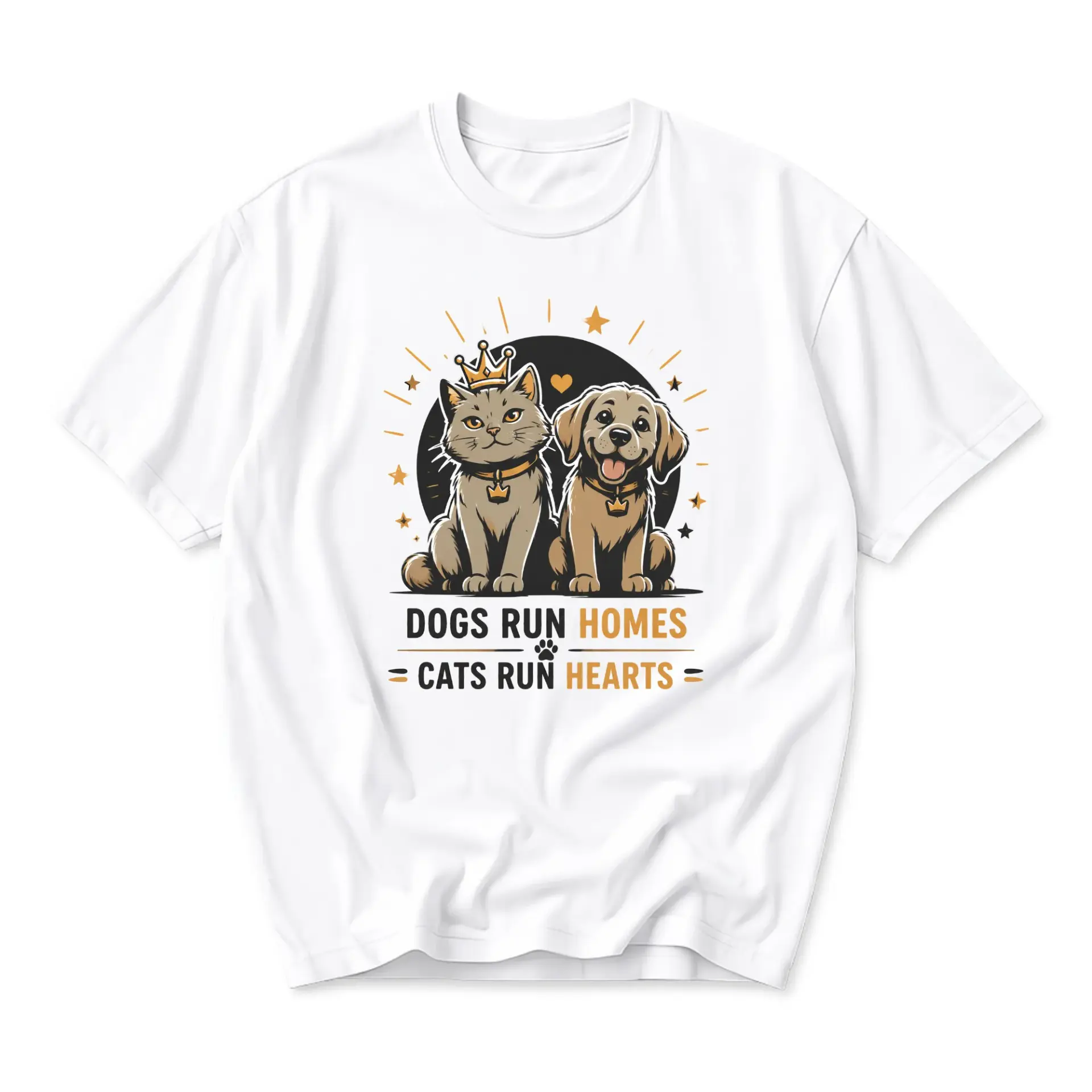 Funny Shirt Run Homes Hearts Graphic Tee Unisex Crew Neck Casual Cotton Blend Soft Print Apparel
