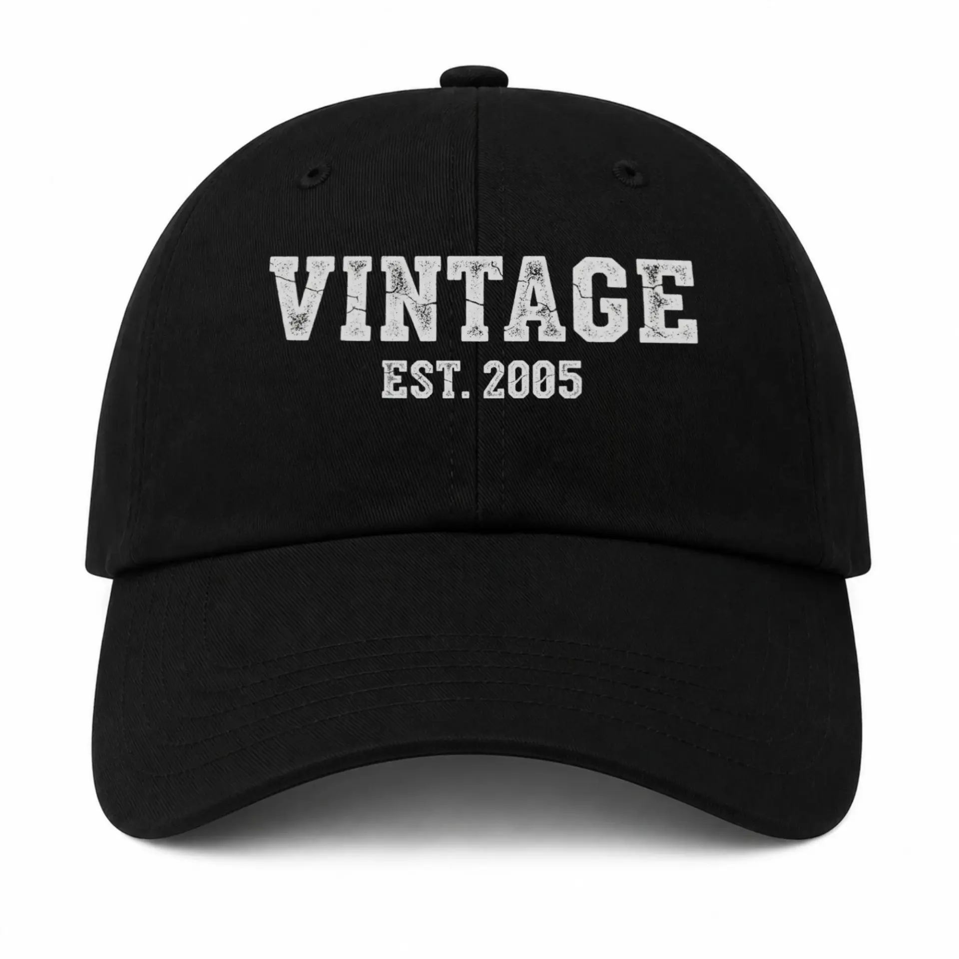Baseball Cap Vintage Est 2005 Retro Distressed Typography Design Hat
