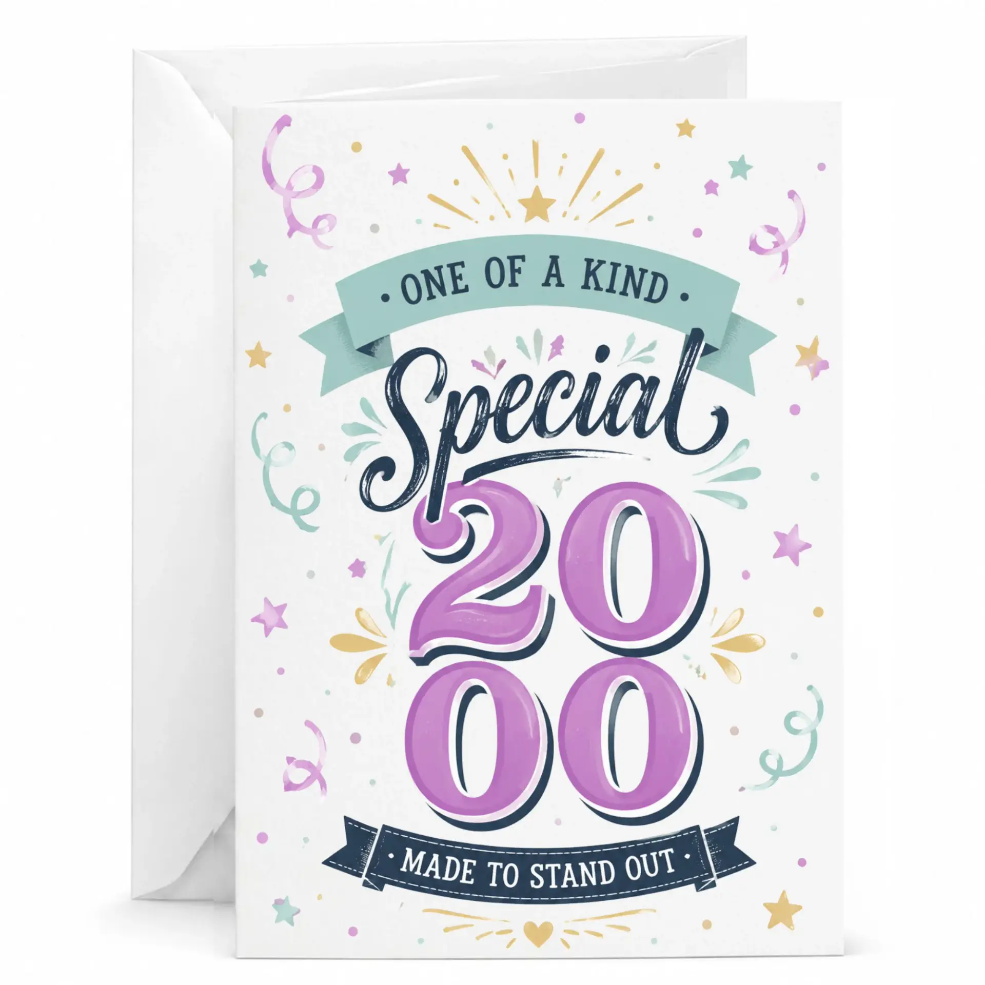 Greeting Card One of a Kind Special 2000 Made to Stand Out Design for Celebrations and Meaningful Milestone Messages