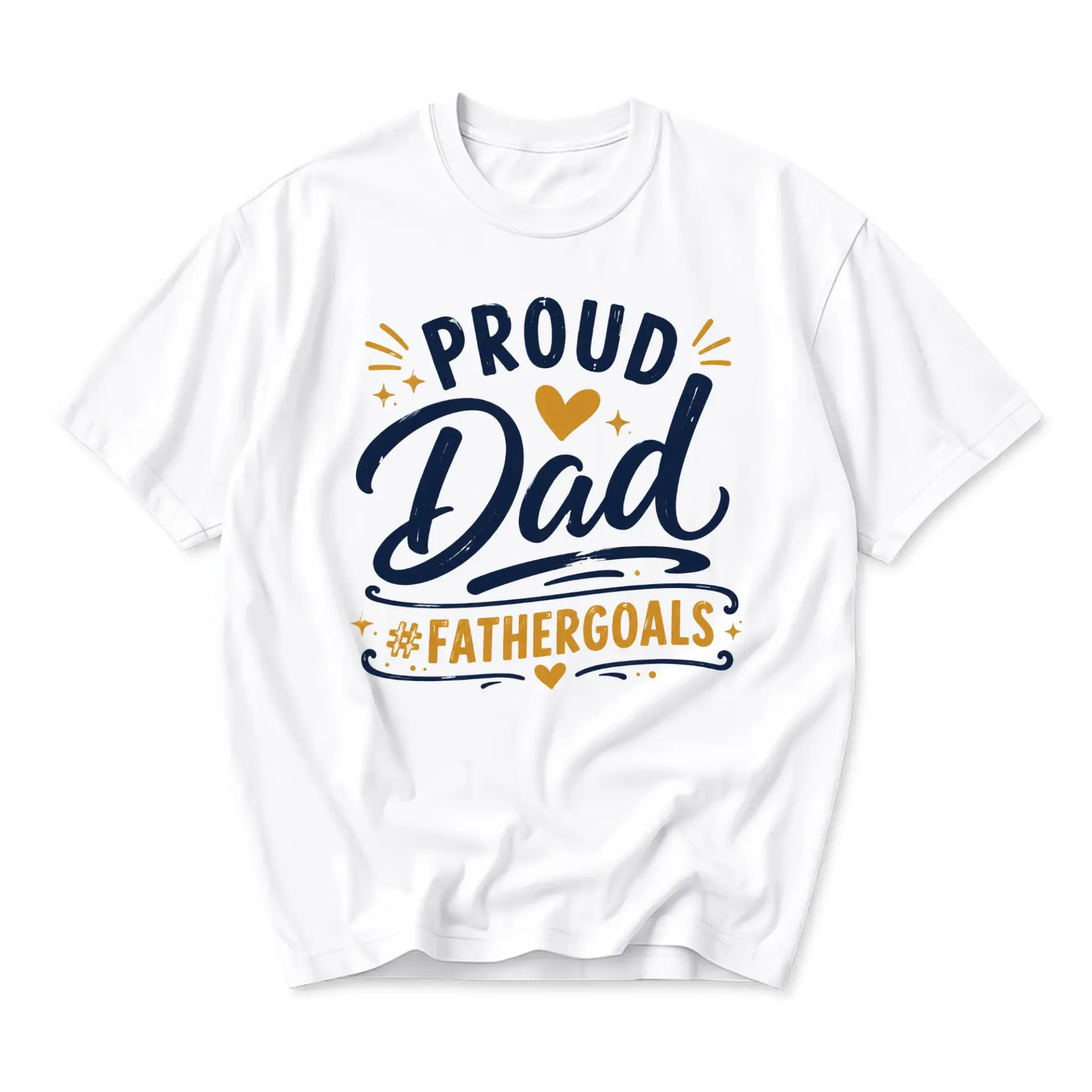 Graphic Tee Proud Dad Fathergoals Casual Cotton Crew Neck Shirt for Men and Women Everyday Apparel Comfortable Summer Top