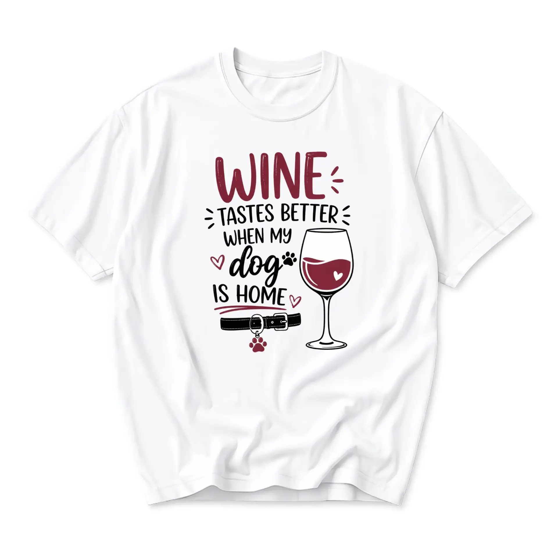 Funny Shirt Wine Tastes Better When Is Home Graphic Tee Unisex Casual