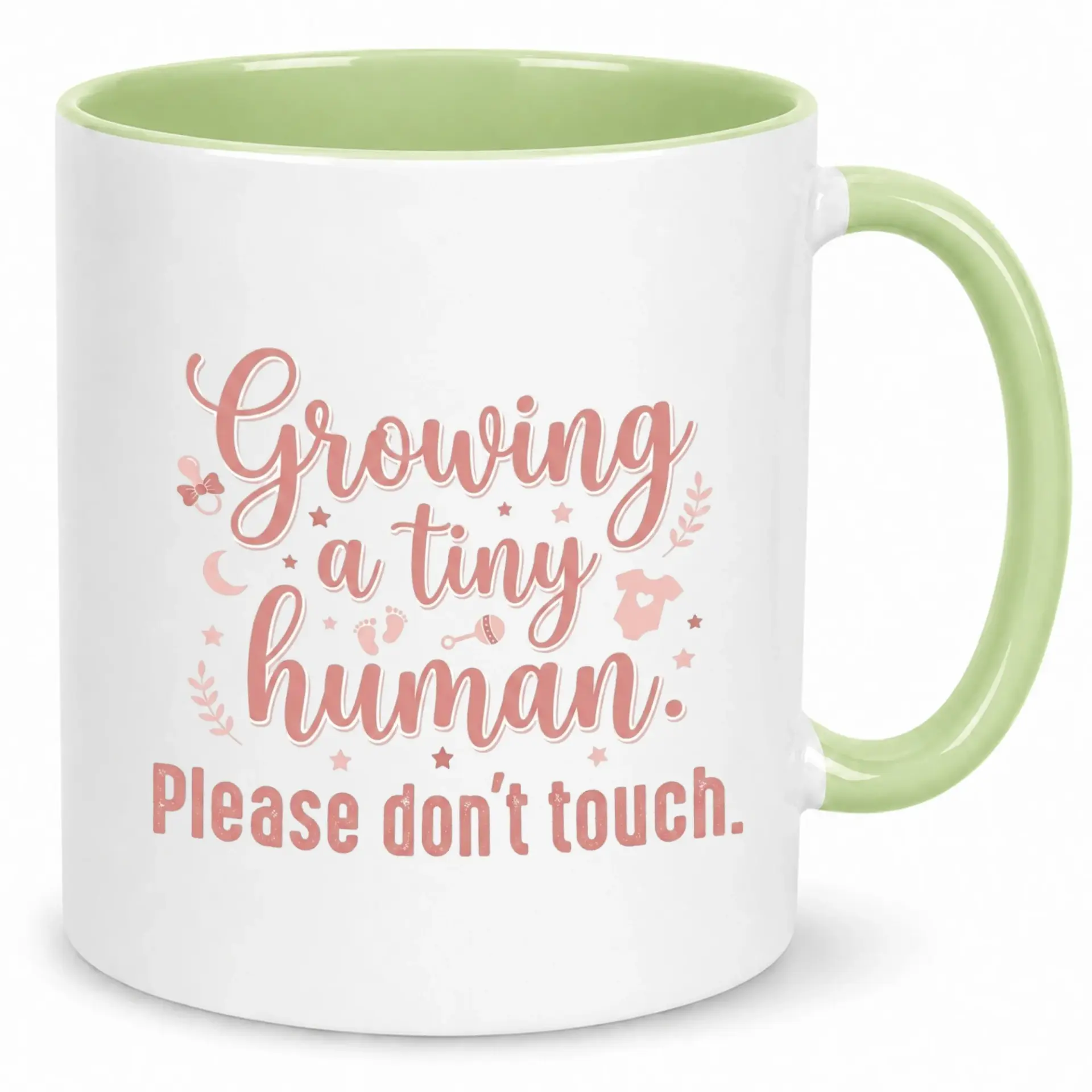 Funny Pregnancy Announcement Coffee Mug for Expecting "growing a Tiny Human. Please Don't ." Ceramic New Mom Gift