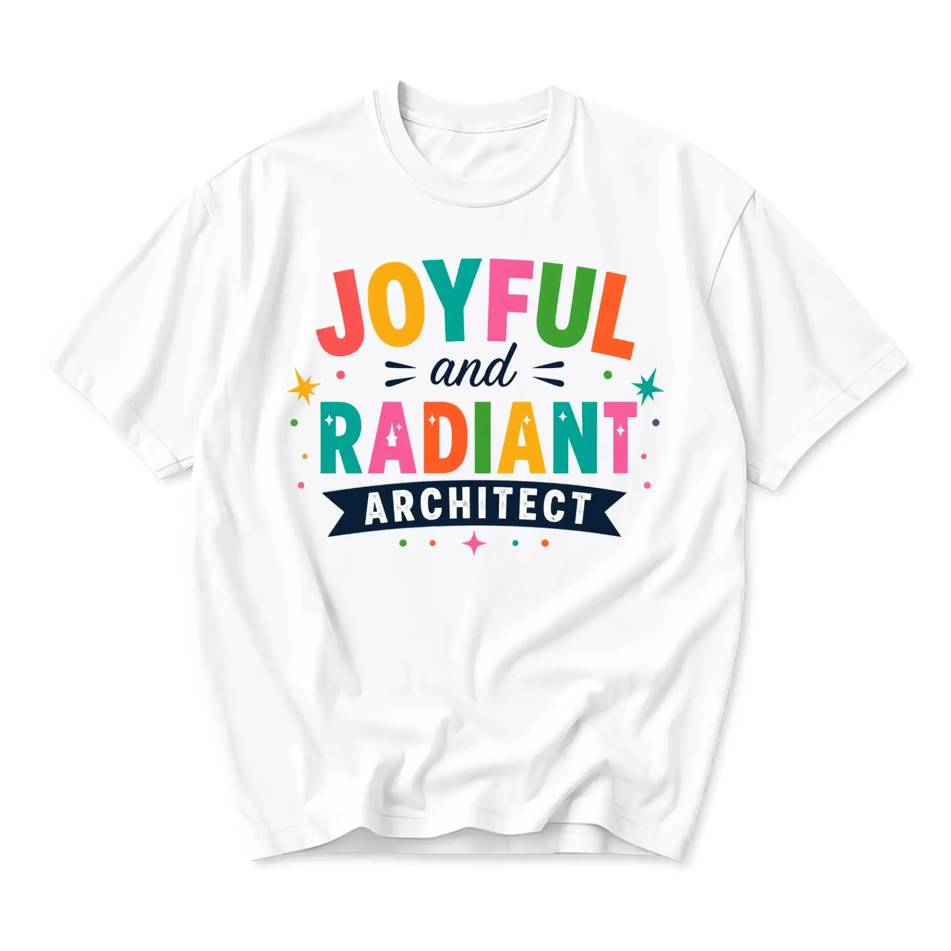 Graphic Tee Joyful and Radiant Architect Unisex Crew Neck Short Sleeve Shirt for Casual Everyday Style and Comfort