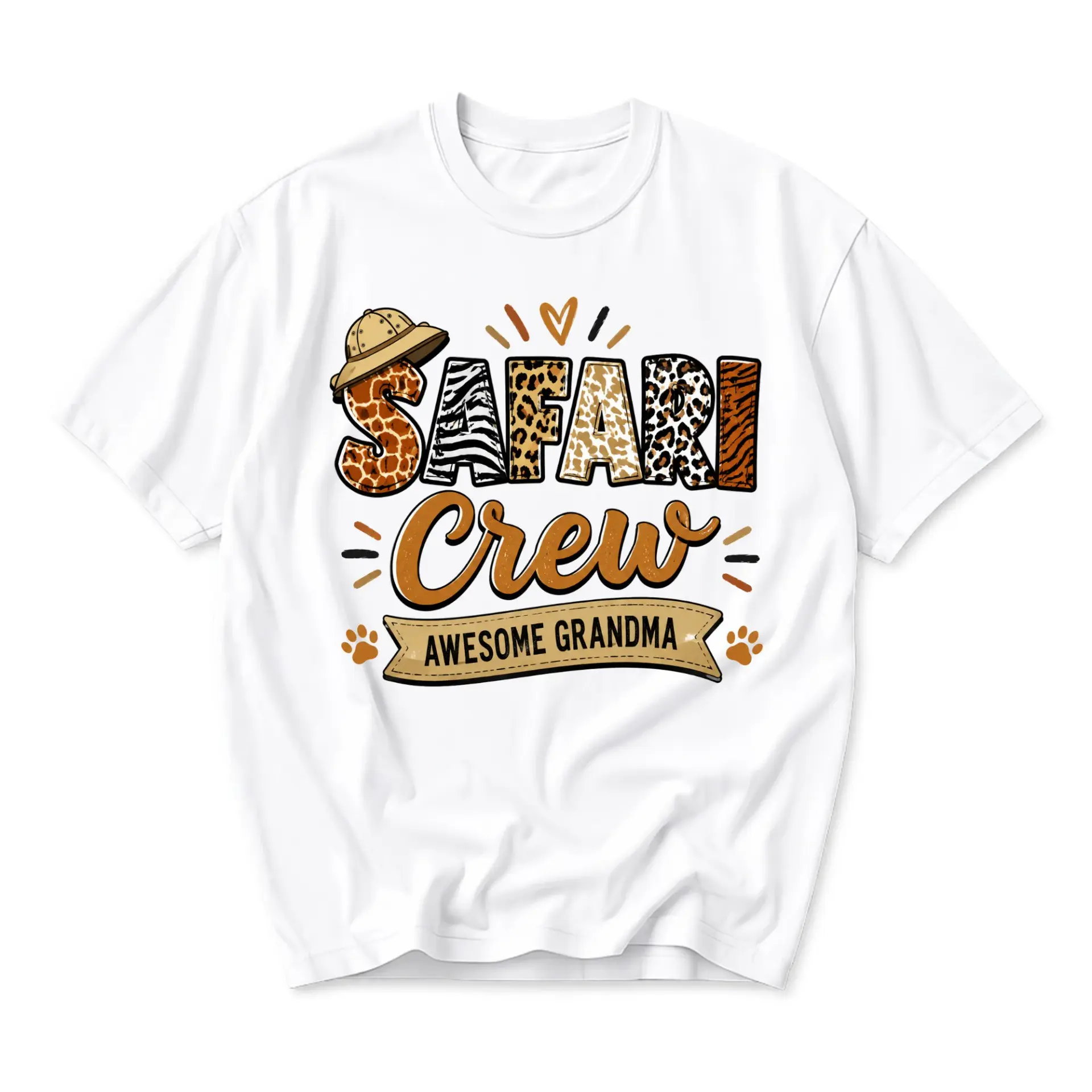 Safari Crew Awesome Grandma T-Shirt Unisex Graphic Tee Print Wildlife Theme